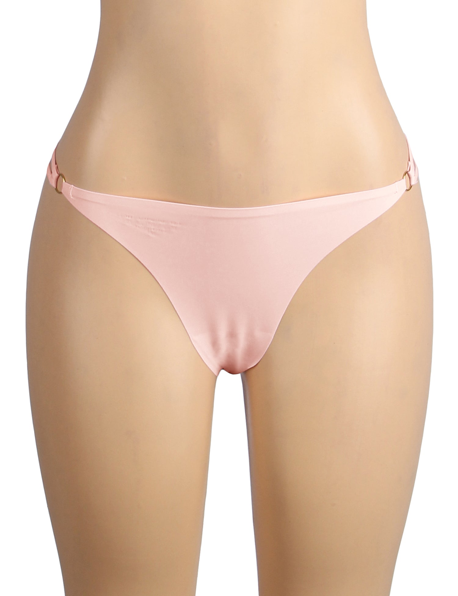 Pink Sexy Seamless Panty With Buckles Decoration