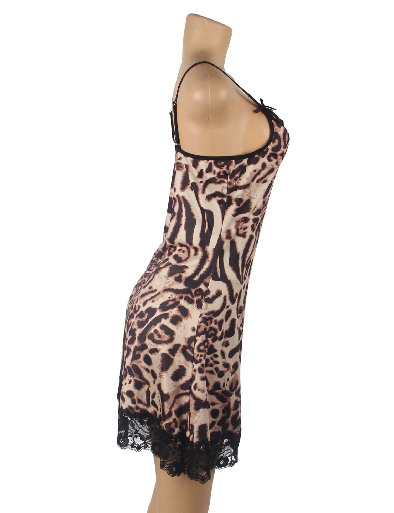 Leopard Print Lace Floral  Sexy Babydoll