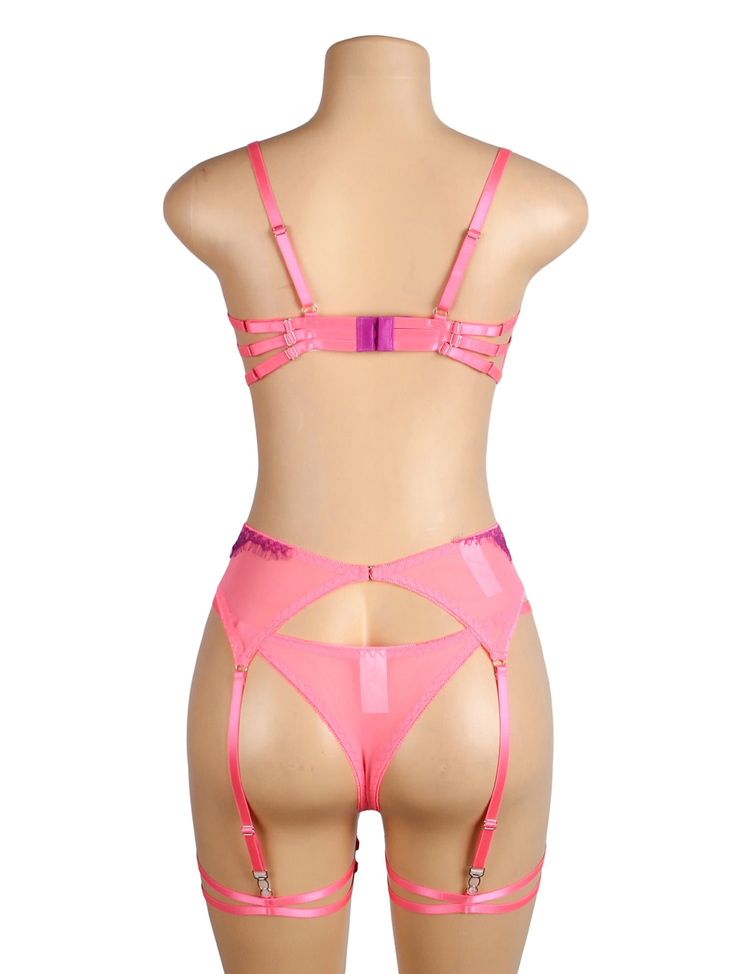 Rose Spliced Eyelash Lace Bra Set