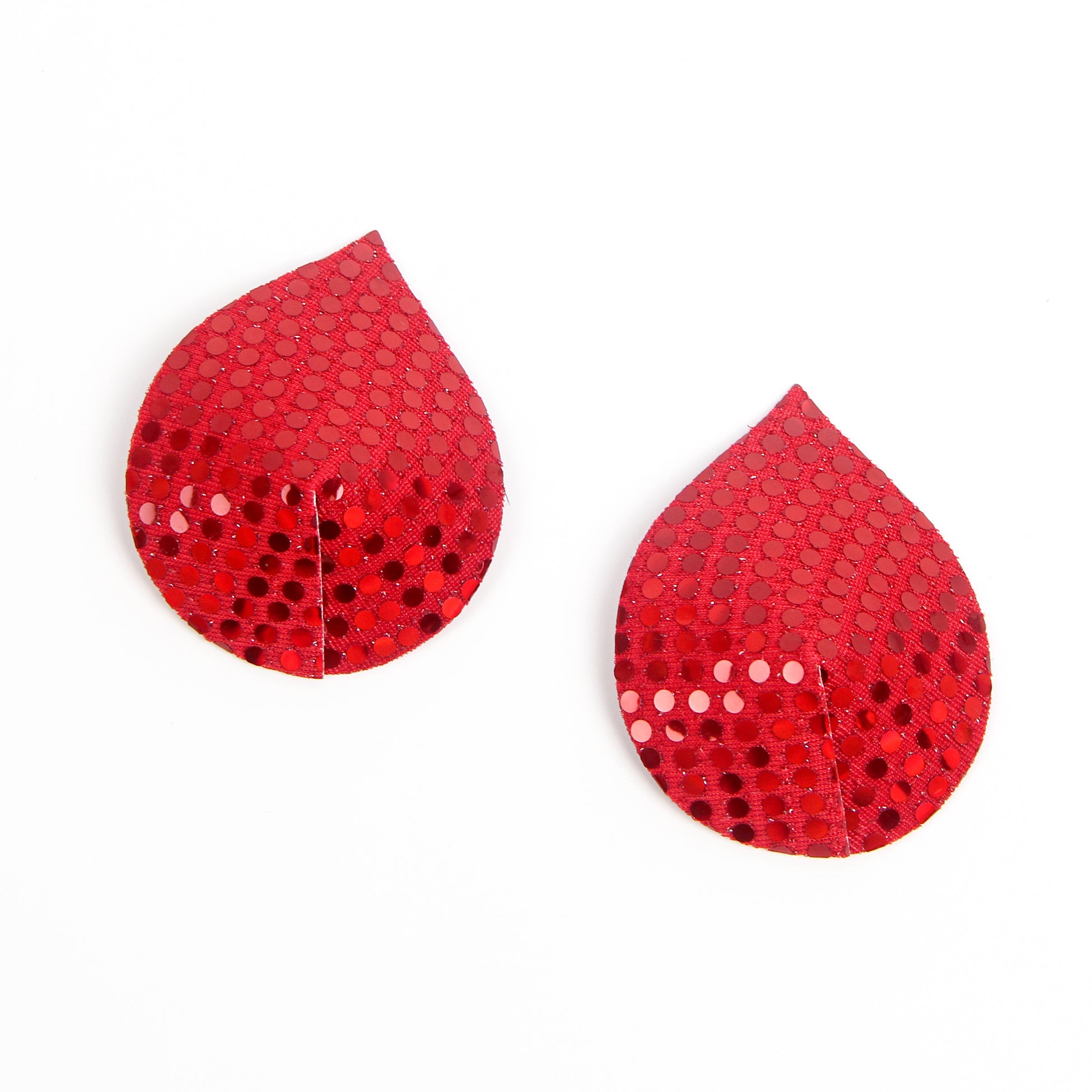 Red Sequin Water Droplets Reusable Nipple Covers