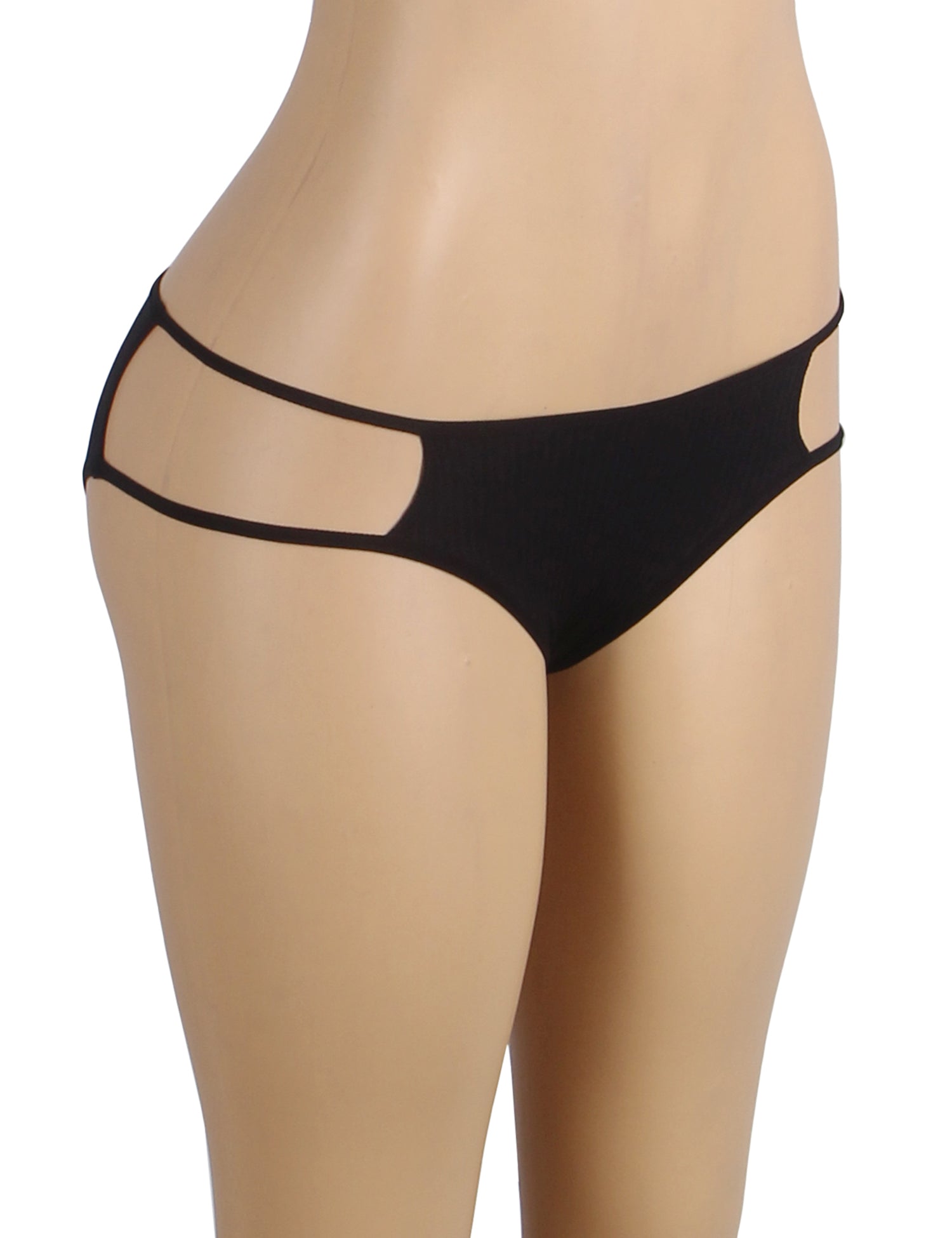 Black Sexy Women Panties With Hallow Cut On Two Sides