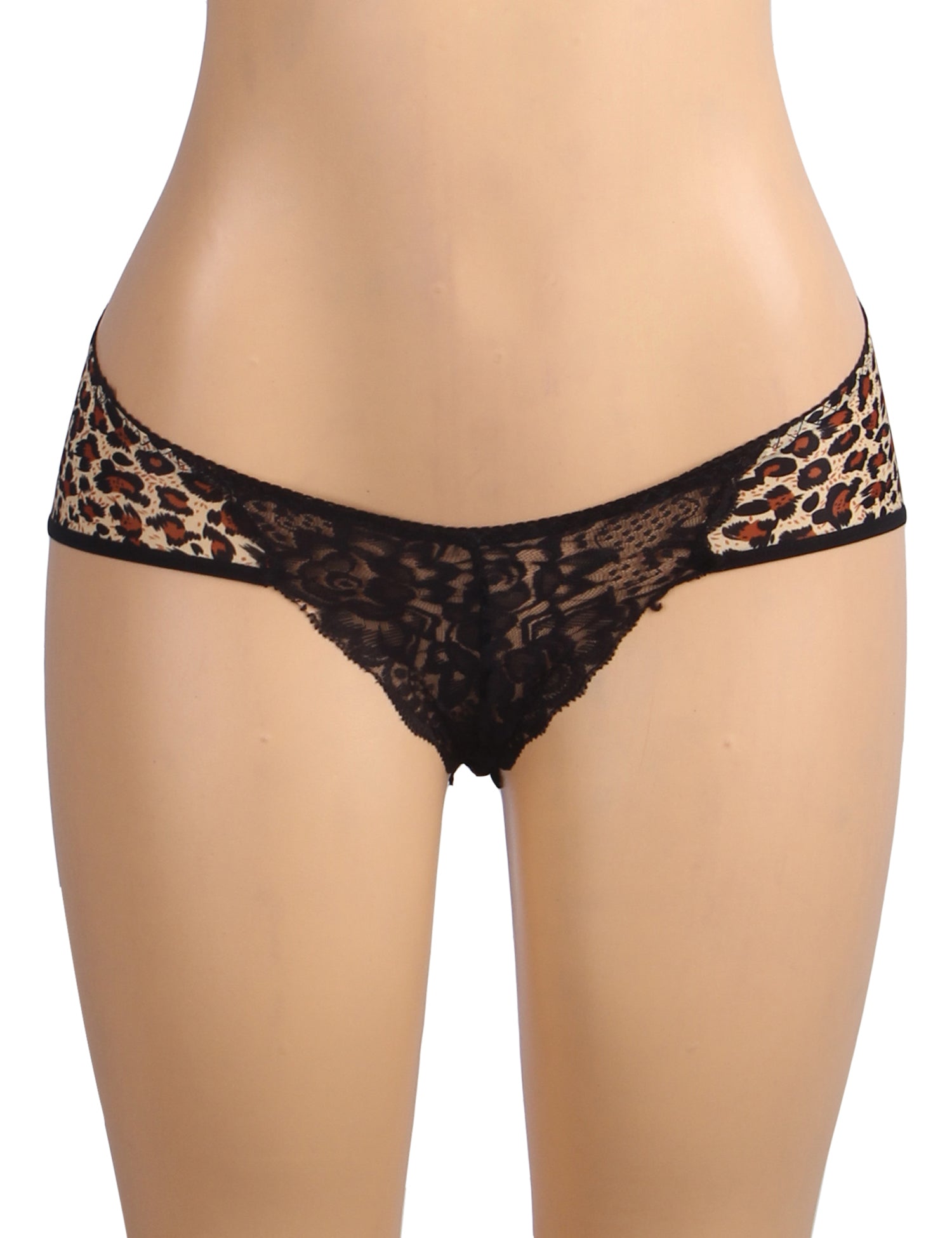 Lace Leopard Print Ice Silk Sexy Women Panties