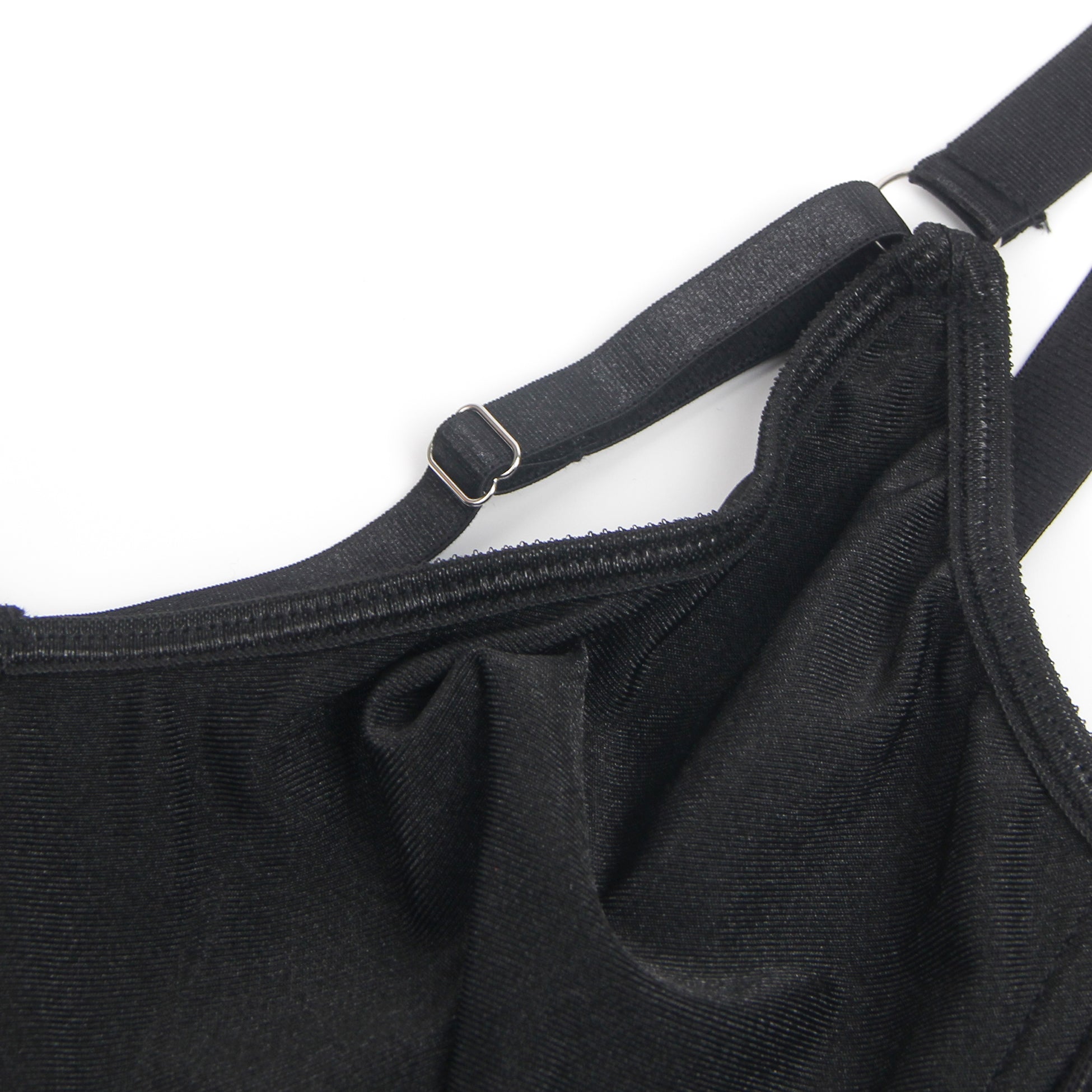 Black Bondage Garter Belt Bra Set