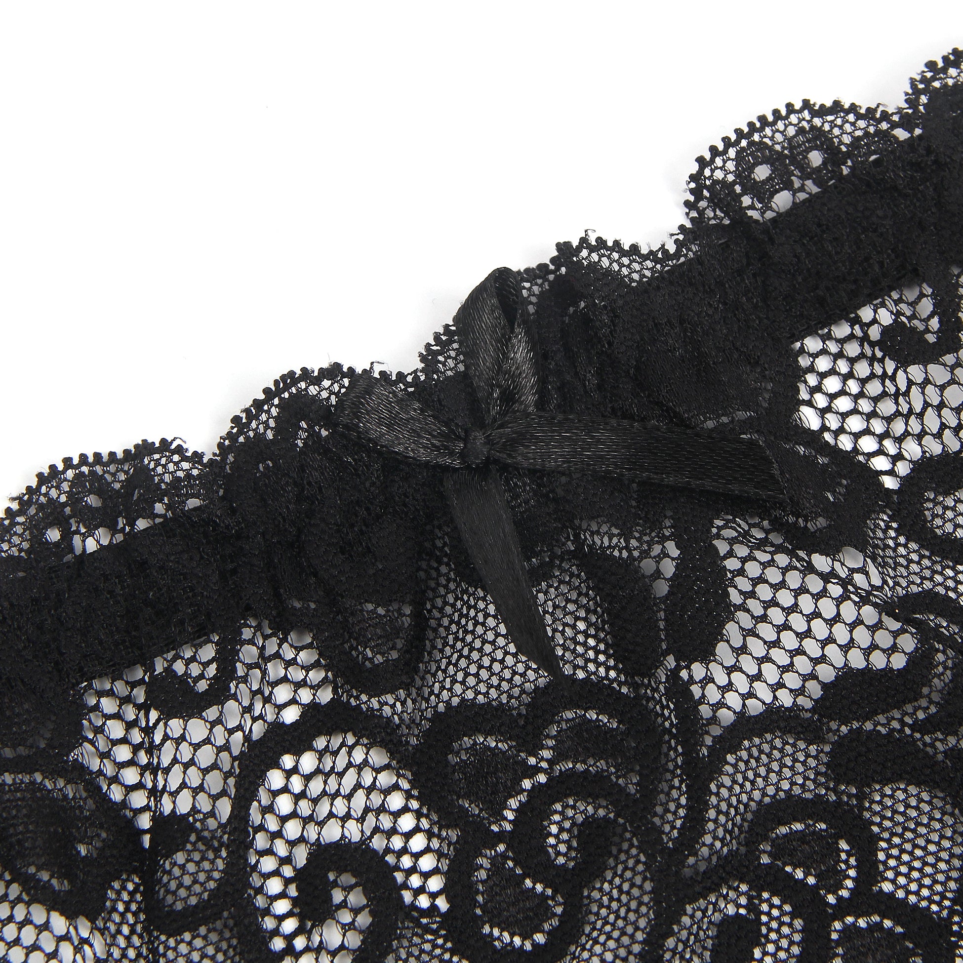 Black Sexy Lace Garter Belt With Metal Buckles