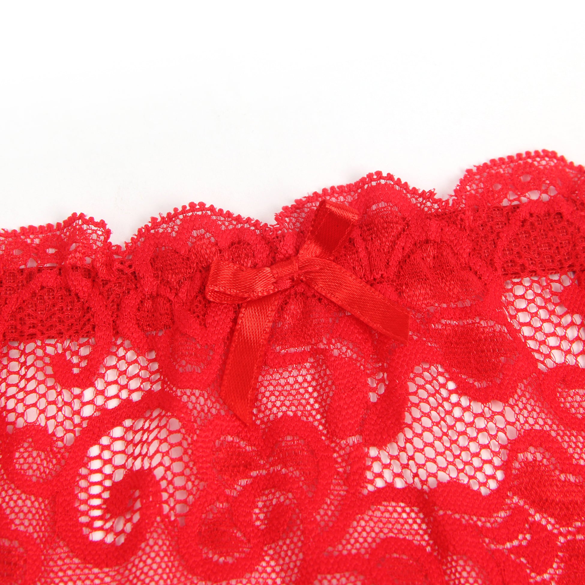 Red Sexy Lace Garter Belt With Metal Buckles