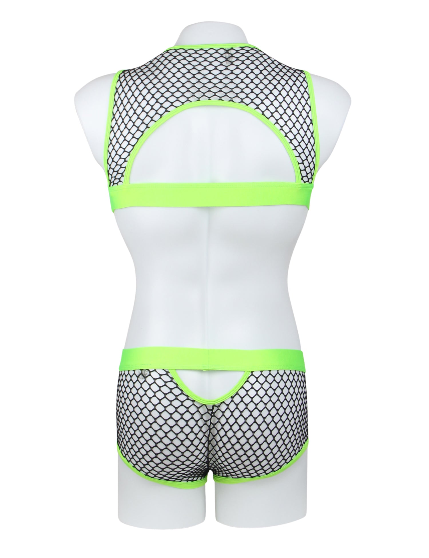 Green Men Sexy Fishnet See Through Lingerie Set