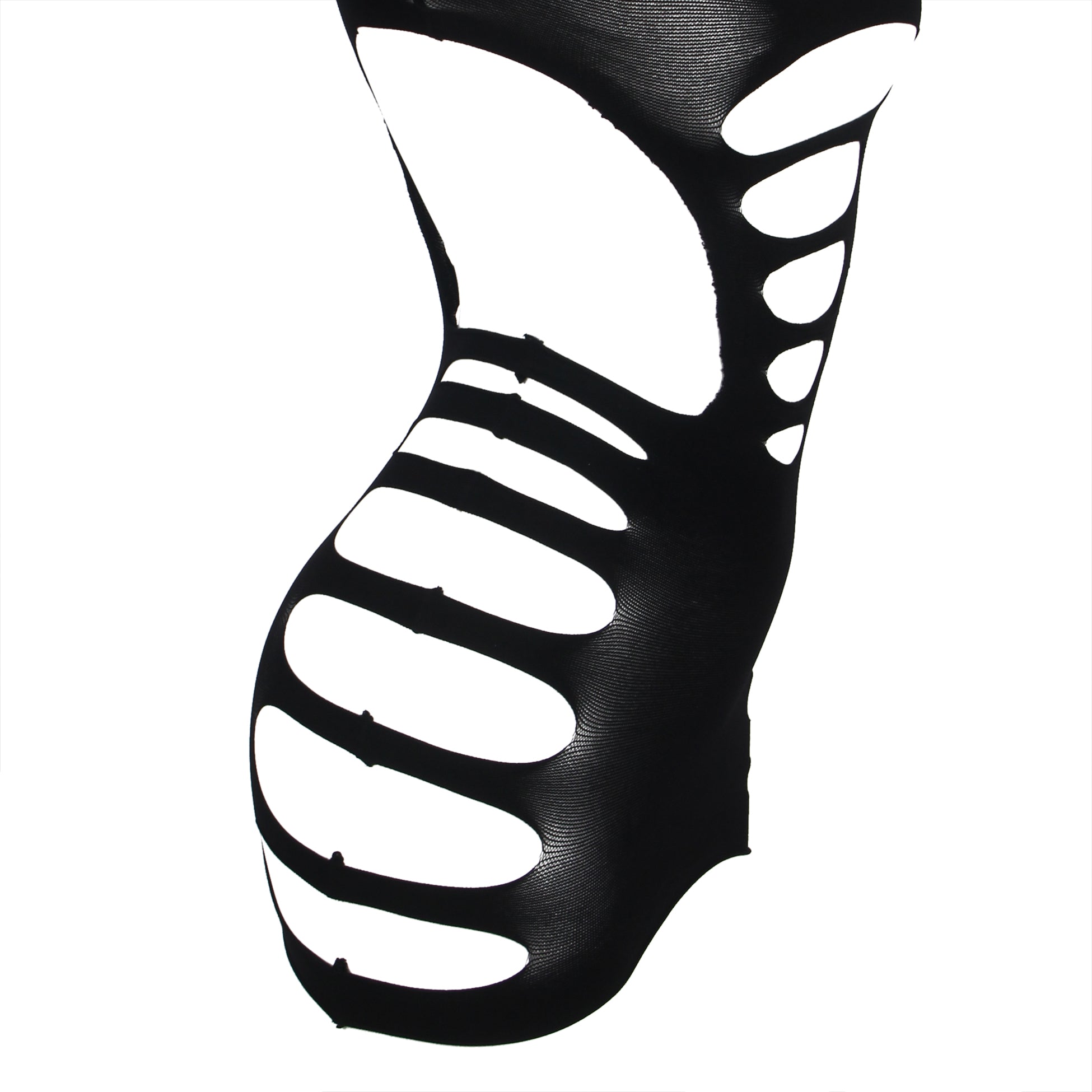 Black Sexy Long Sleeves Hollow Out Bodystocking