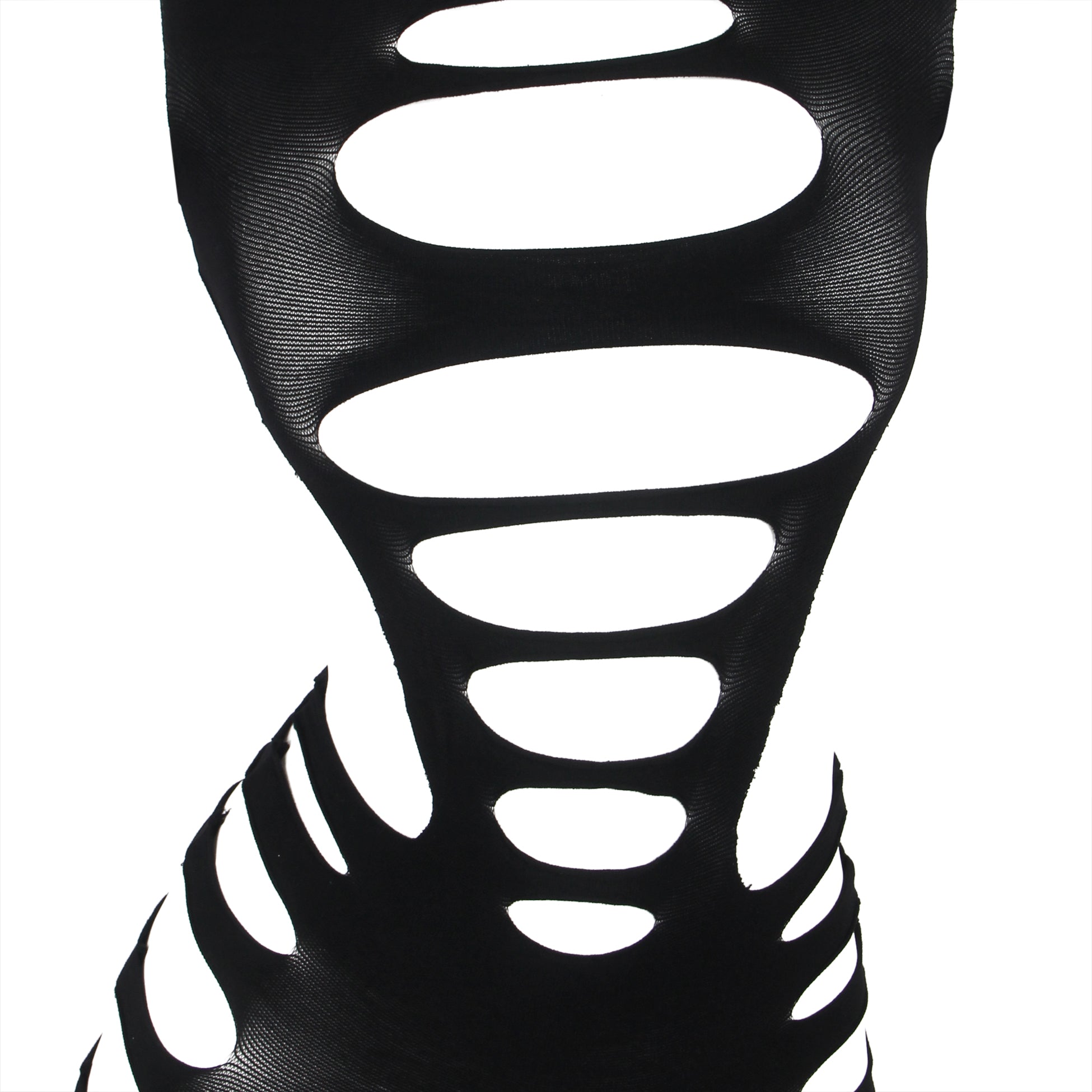 Black Sexy Long Sleeves Hollow Out Bodystocking
