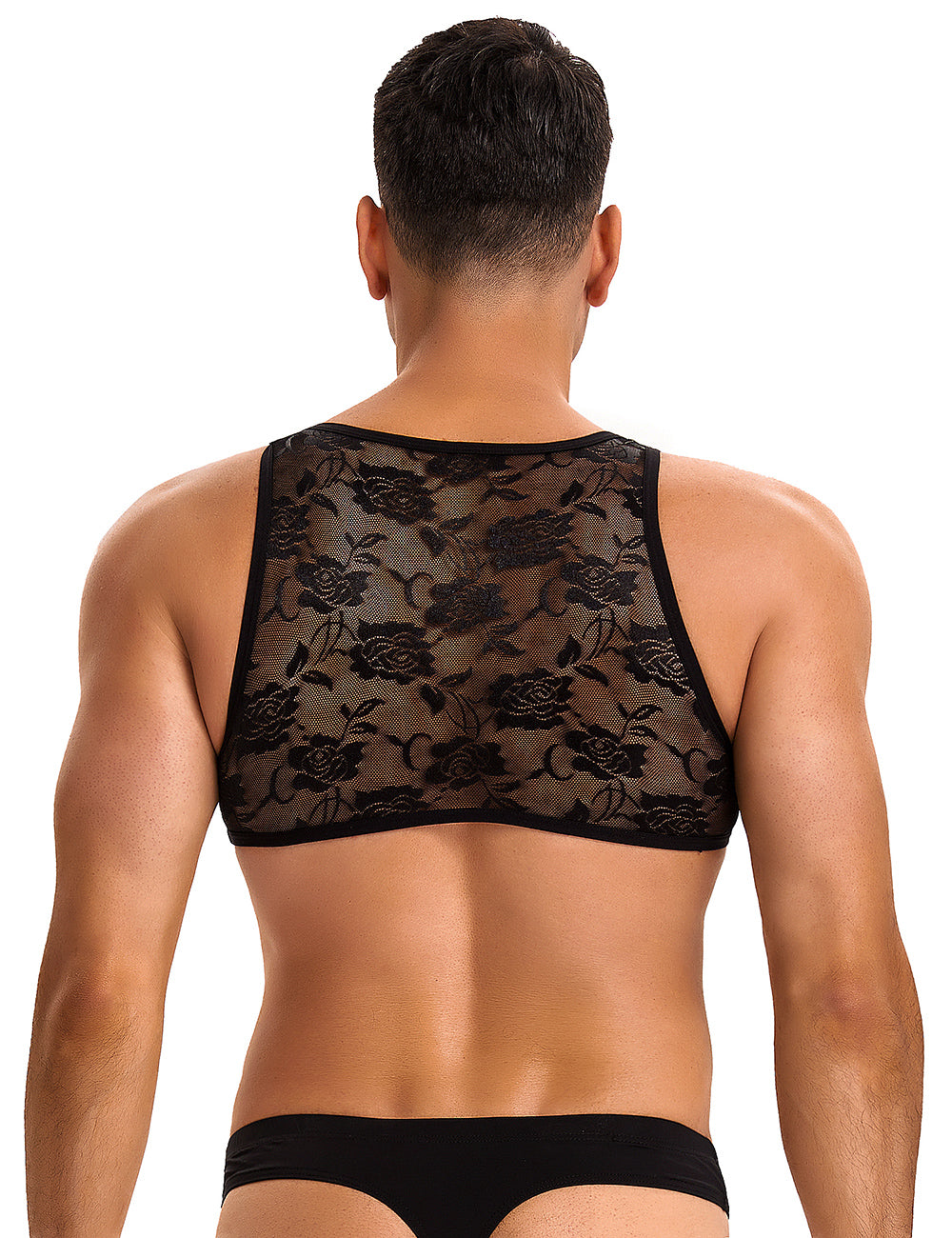 Black Men Sexy Lace Lingerie Top