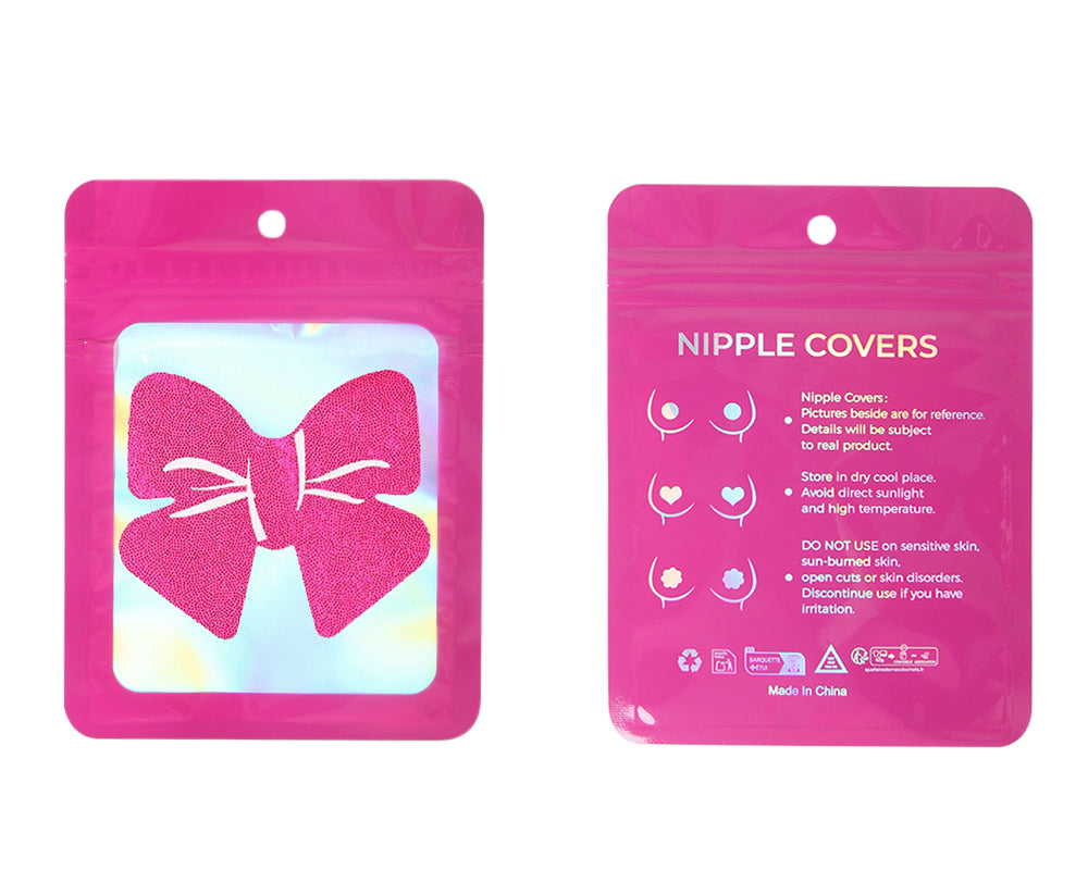 Rose Polka Dot Bow Nipple Covers