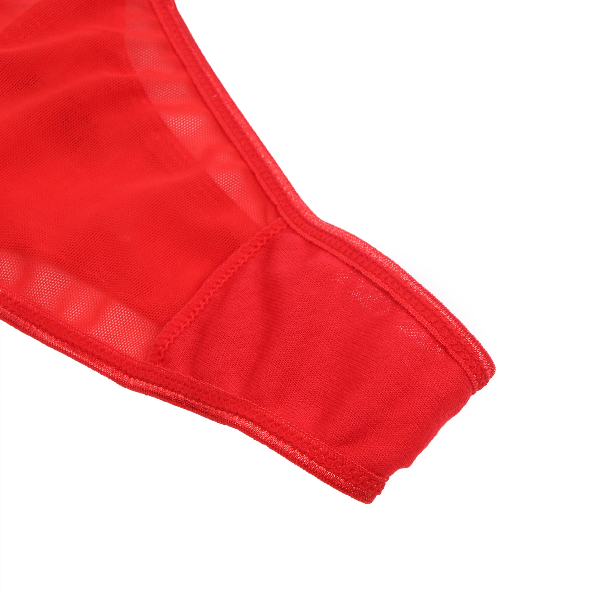 Red Sexy Lace Metal Clips Garter Panty