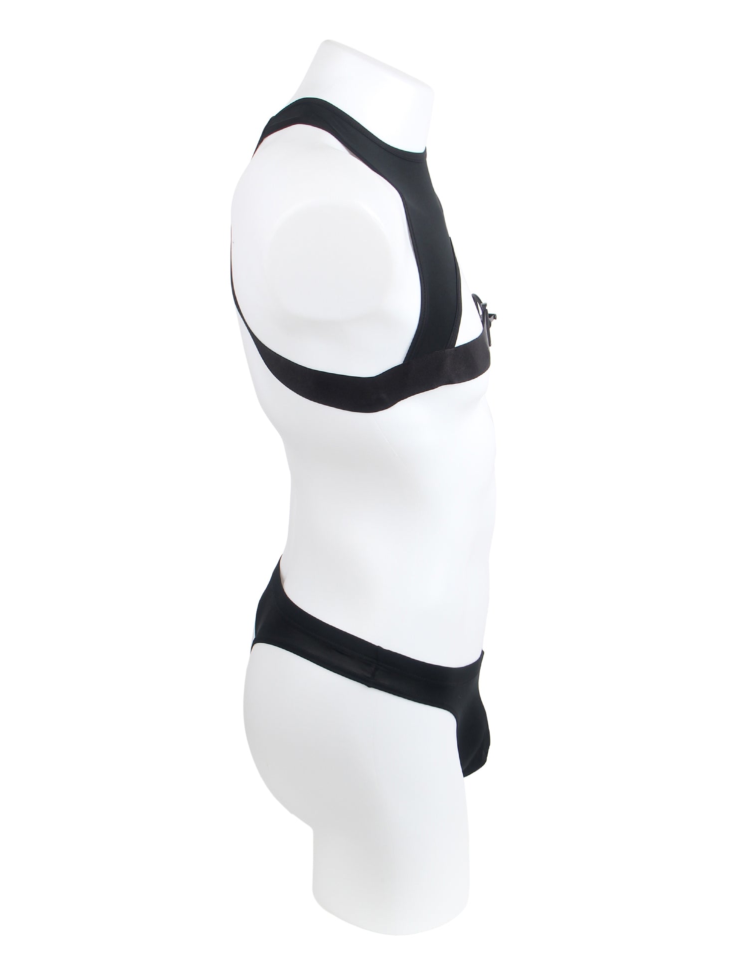 Black Ice Silk Harness Sexy Men Lingerie Set