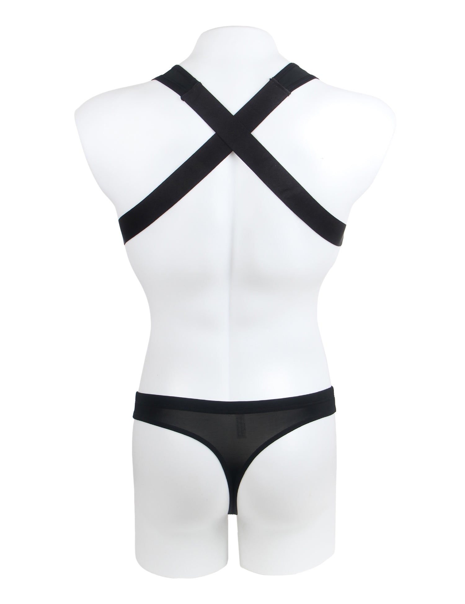 Black Ice Silk Harness Sexy Men Lingerie Set