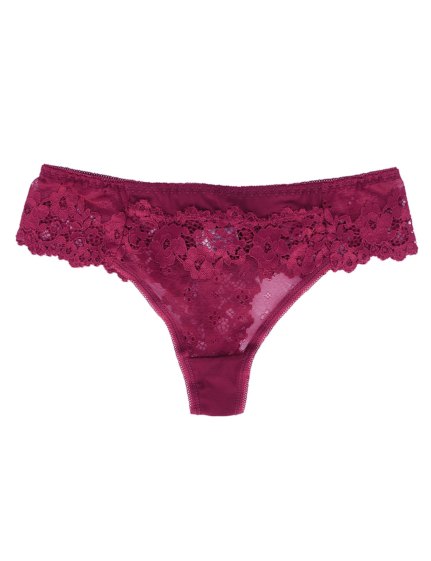 Burgundy Sexy Floral Lace Panty