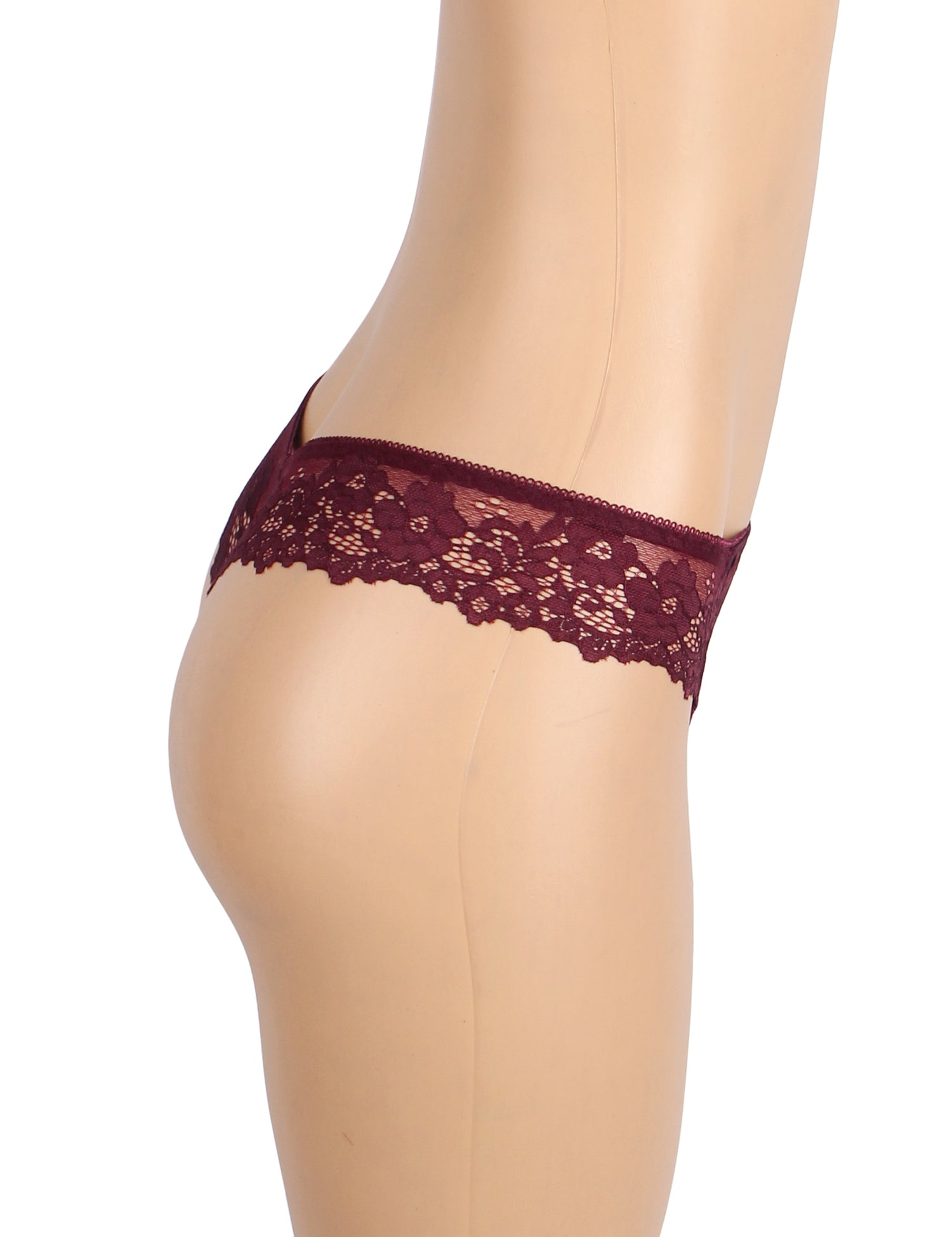 Burgundy Sexy Floral Lace Panty