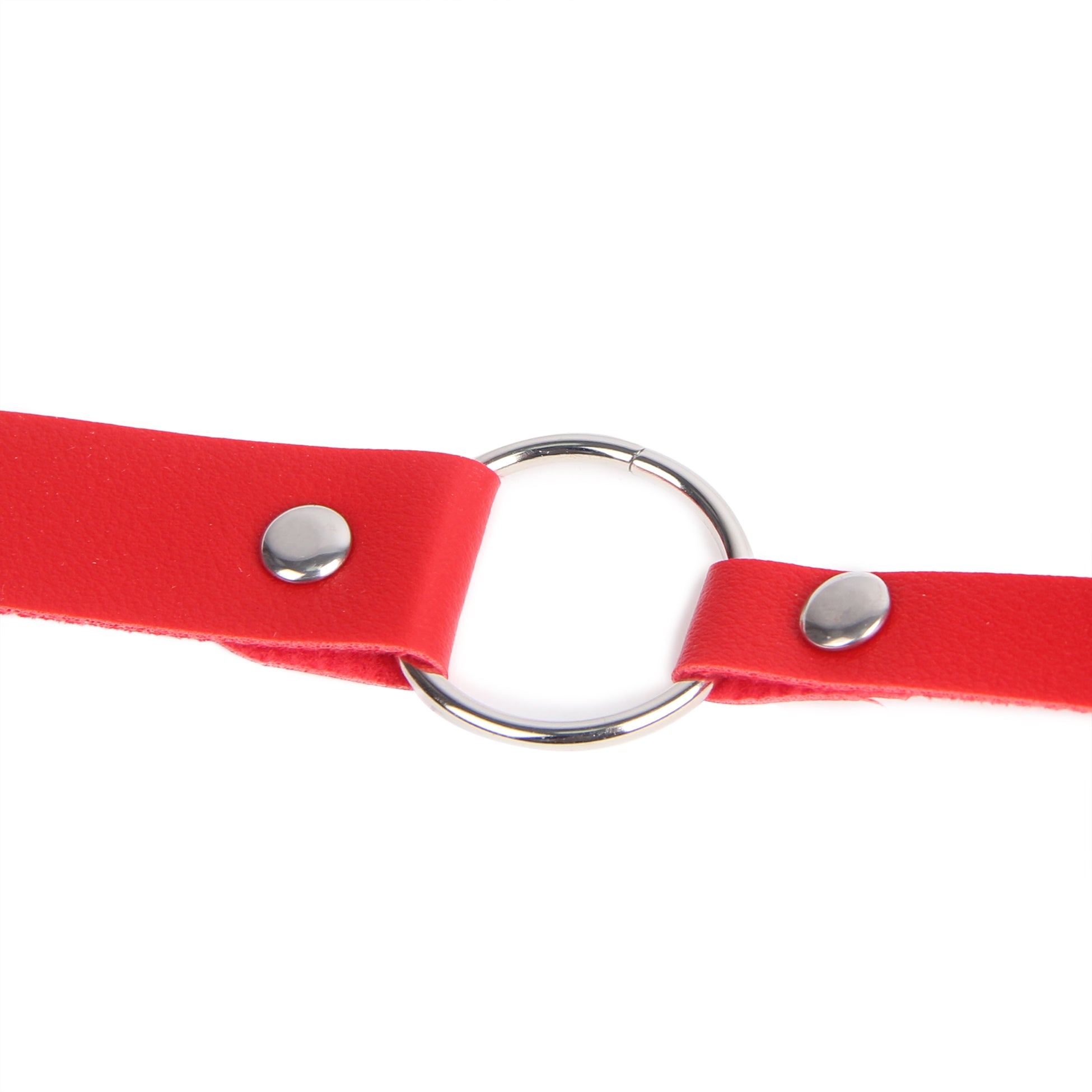 Red leather BDSM Breathable Mouth Gag
