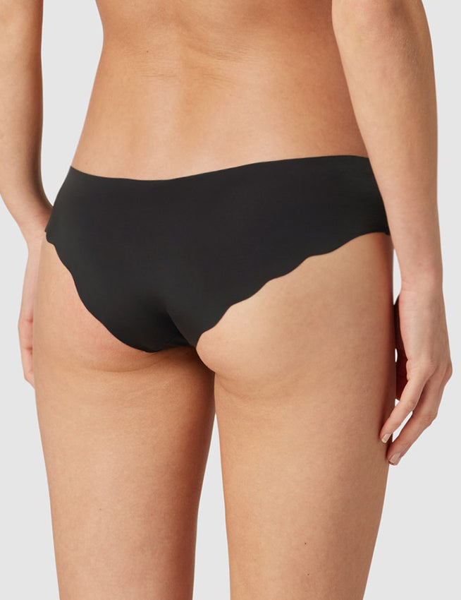 Black Sexy Ice Silk Wavy Edge Seamless Panty