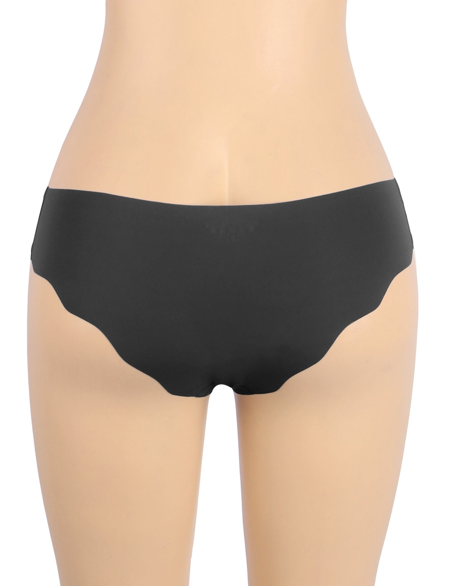 Black Sexy Ice Silk Wavy Edge Seamless Panty