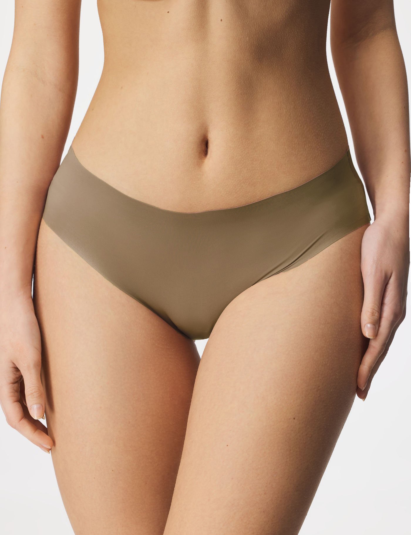 Brown Sexy Ice Silk Wavy Edge Seamless Panty