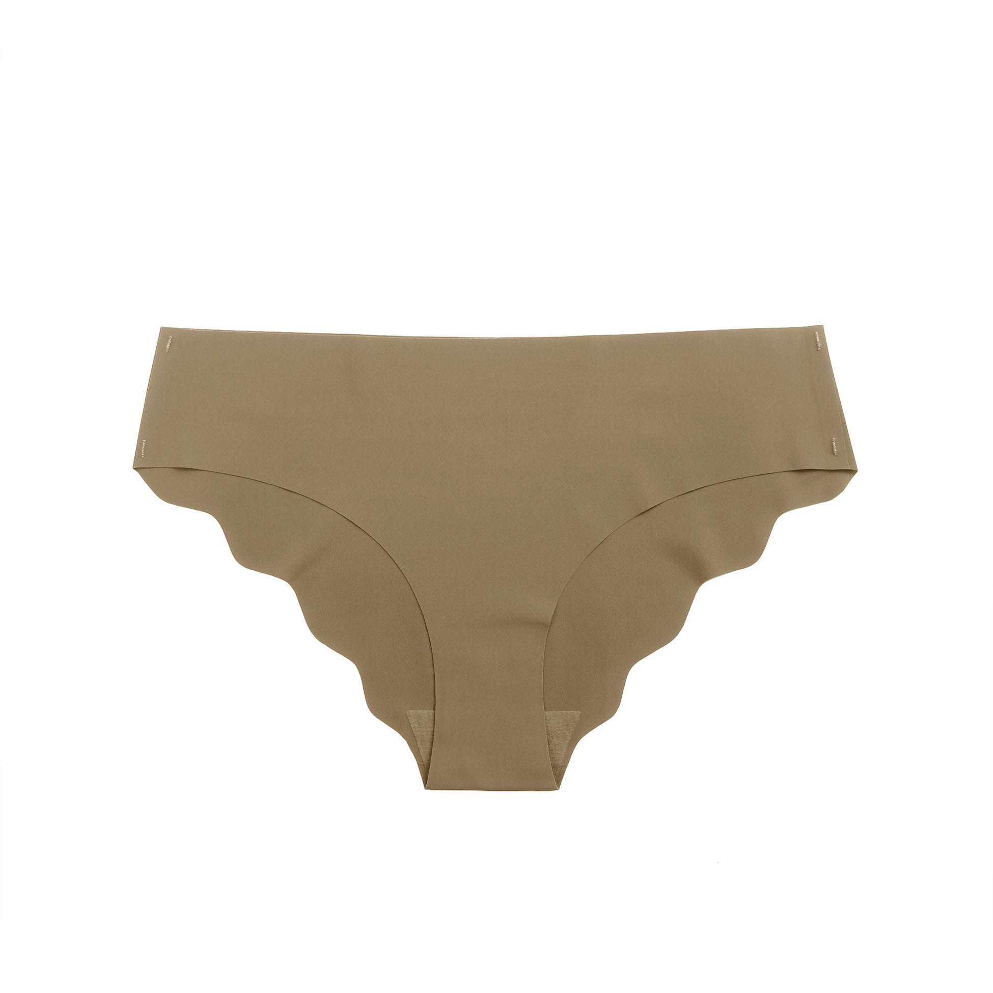 Brown Sexy Ice Silk Wavy Edge Seamless Panty