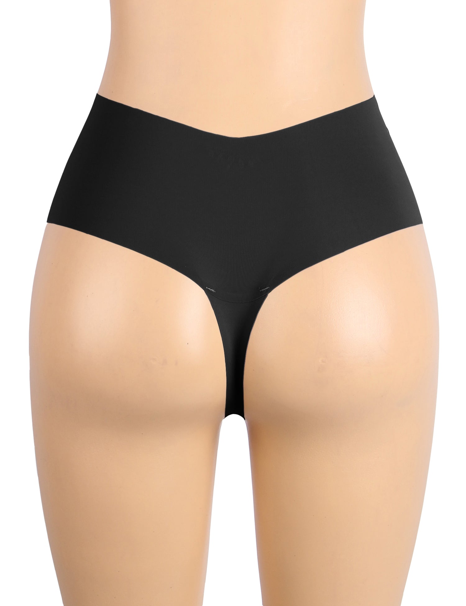 Black Sexy Ice Silk High Waist Seamless Panty