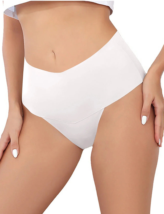 White Sexy Ice Silk High Waist Seamless Panty