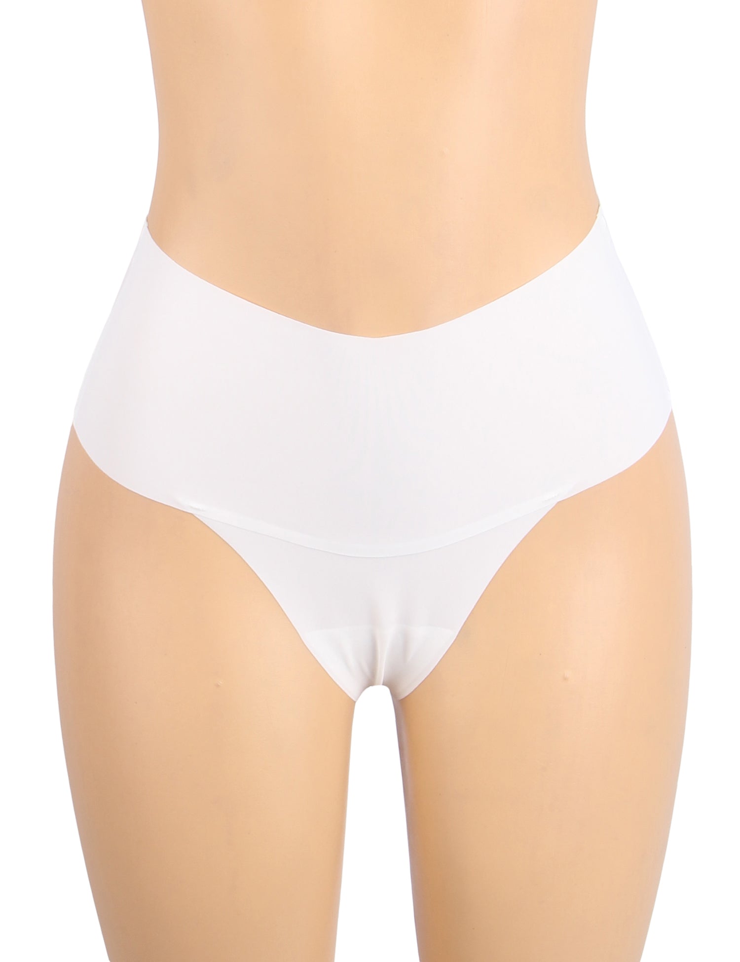 White Sexy Ice Silk High Waist Seamless Panty