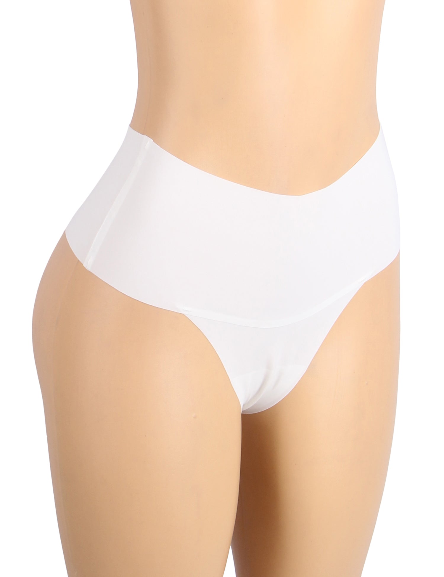 White Sexy Ice Silk High Waist Seamless Panty