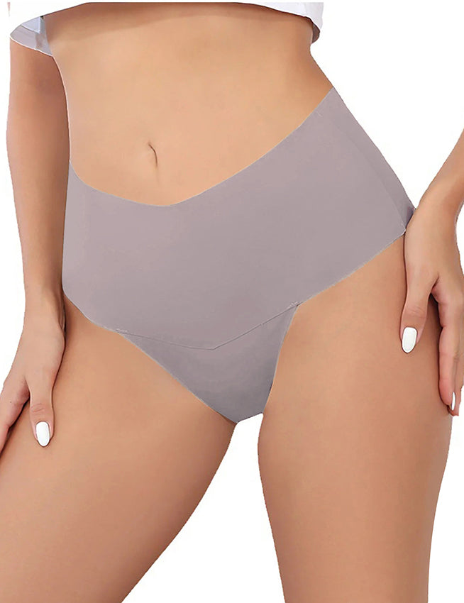 Purple Sexy Ice Silk High Waist Seamless Panty