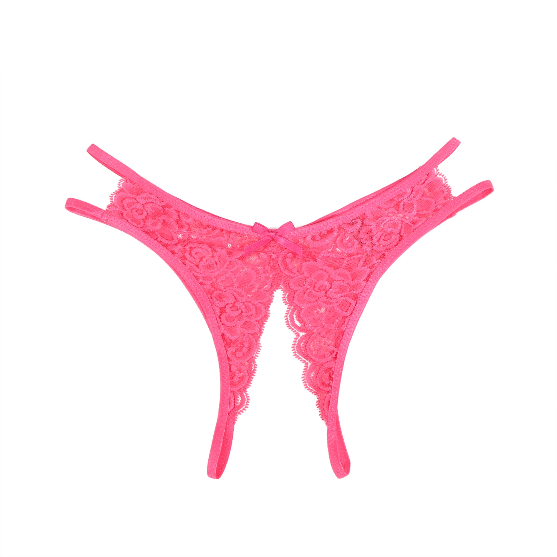 Rose Sexy Open Crotch Lace Bow Panty