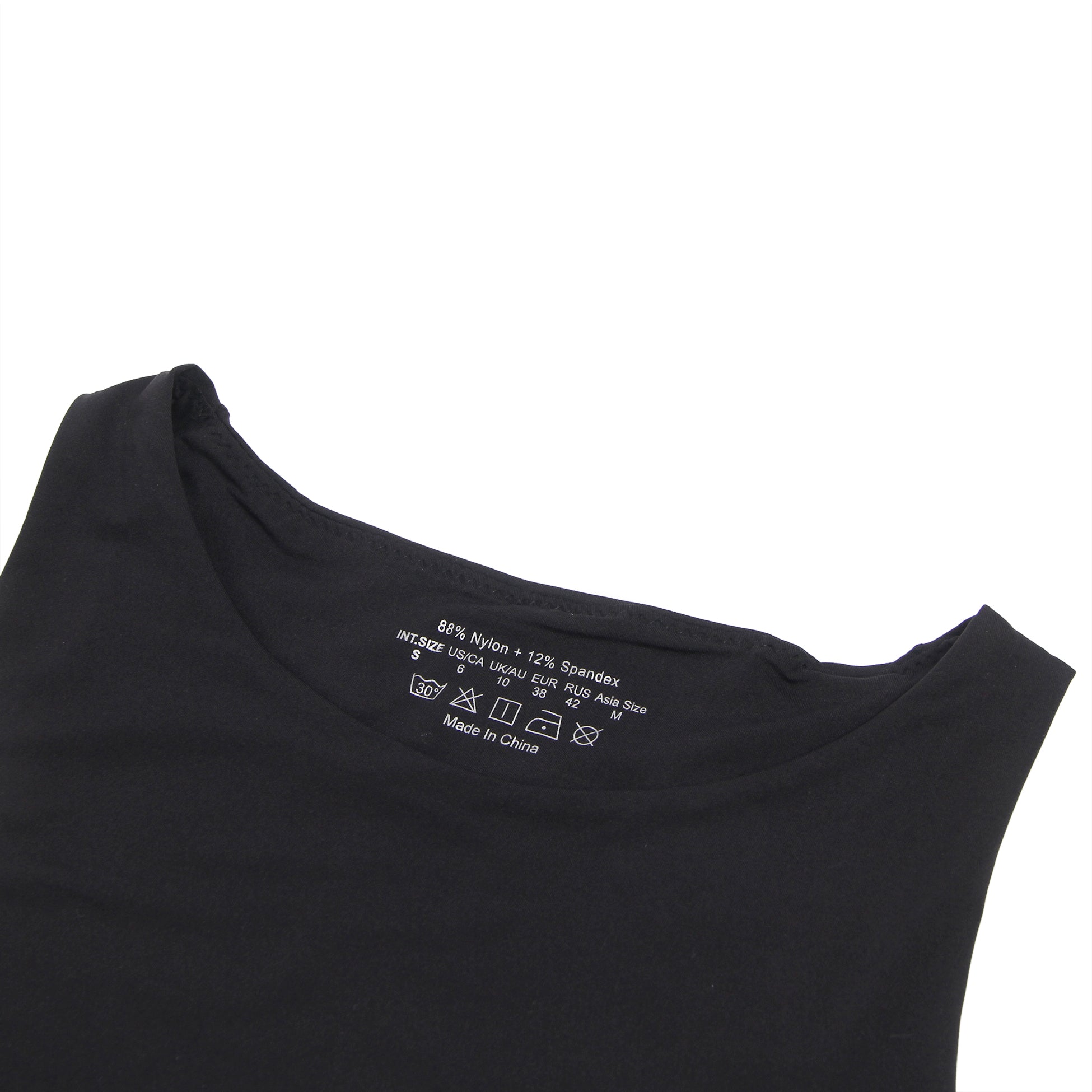 Black Simple Sleeveless Open Crotch Bodysuit