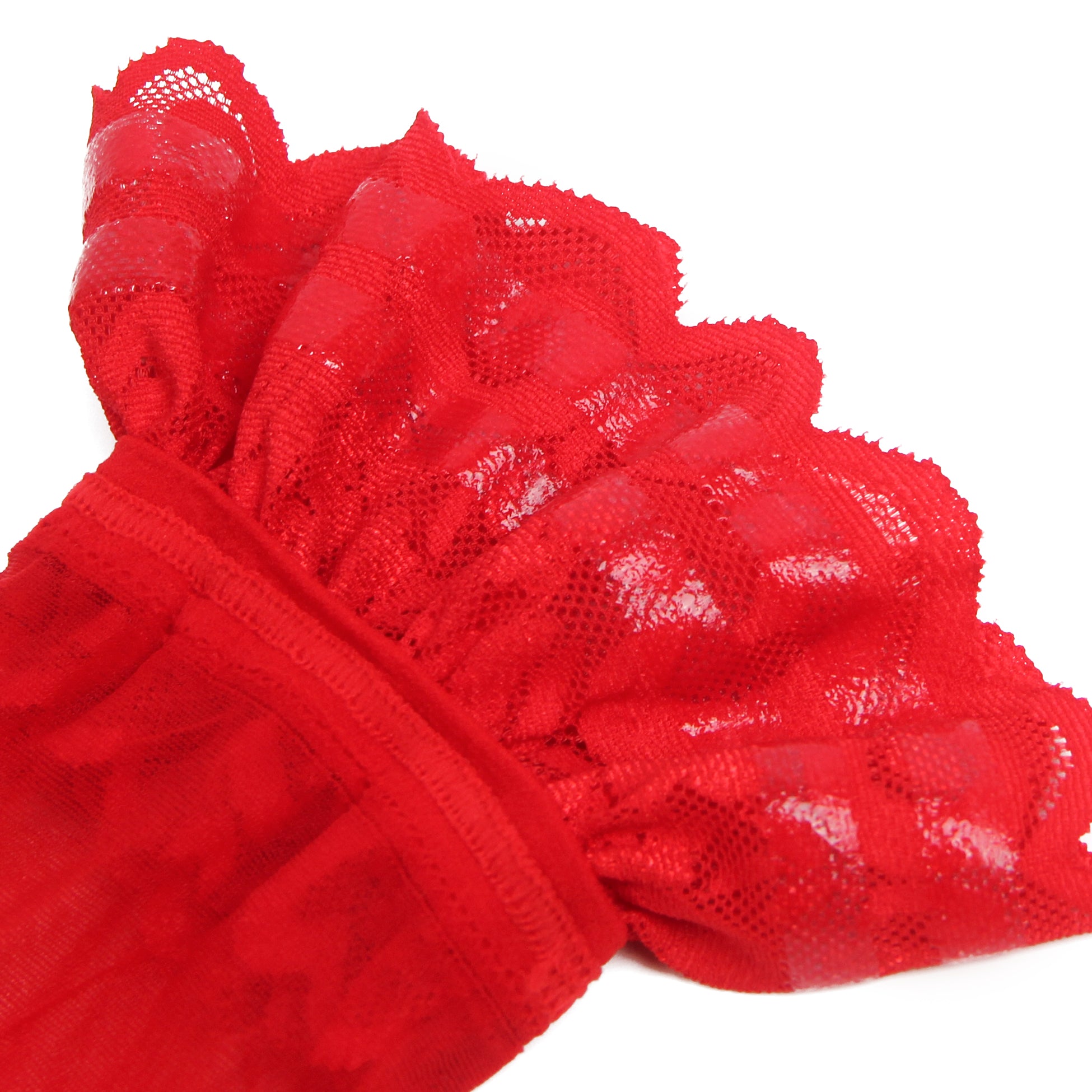 Red Sexy Lace Stockings With Silicone Straps