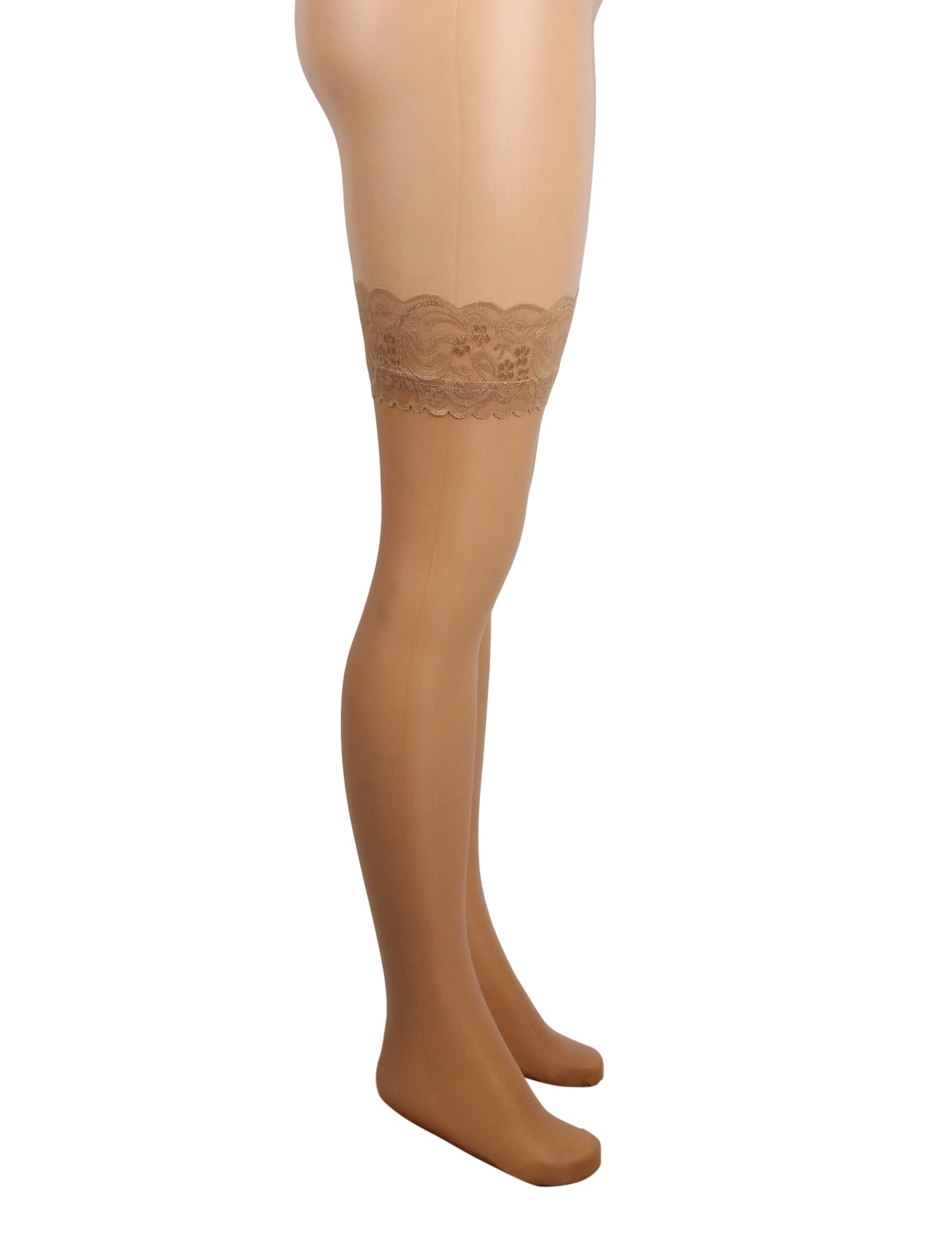 Nude Sexy Lace Stockings With Silicone Straps