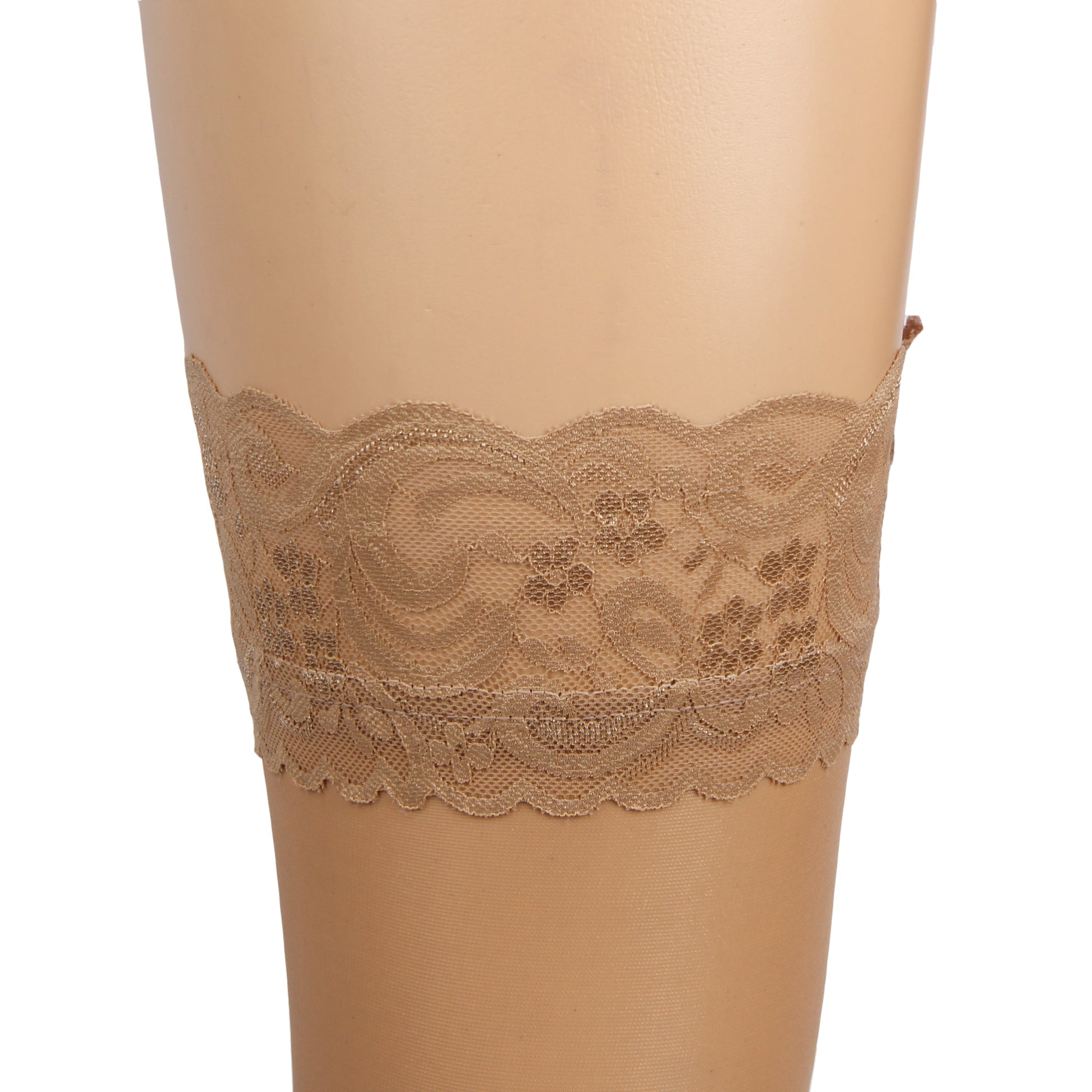 Nude Sexy Lace Stockings With Silicone Straps