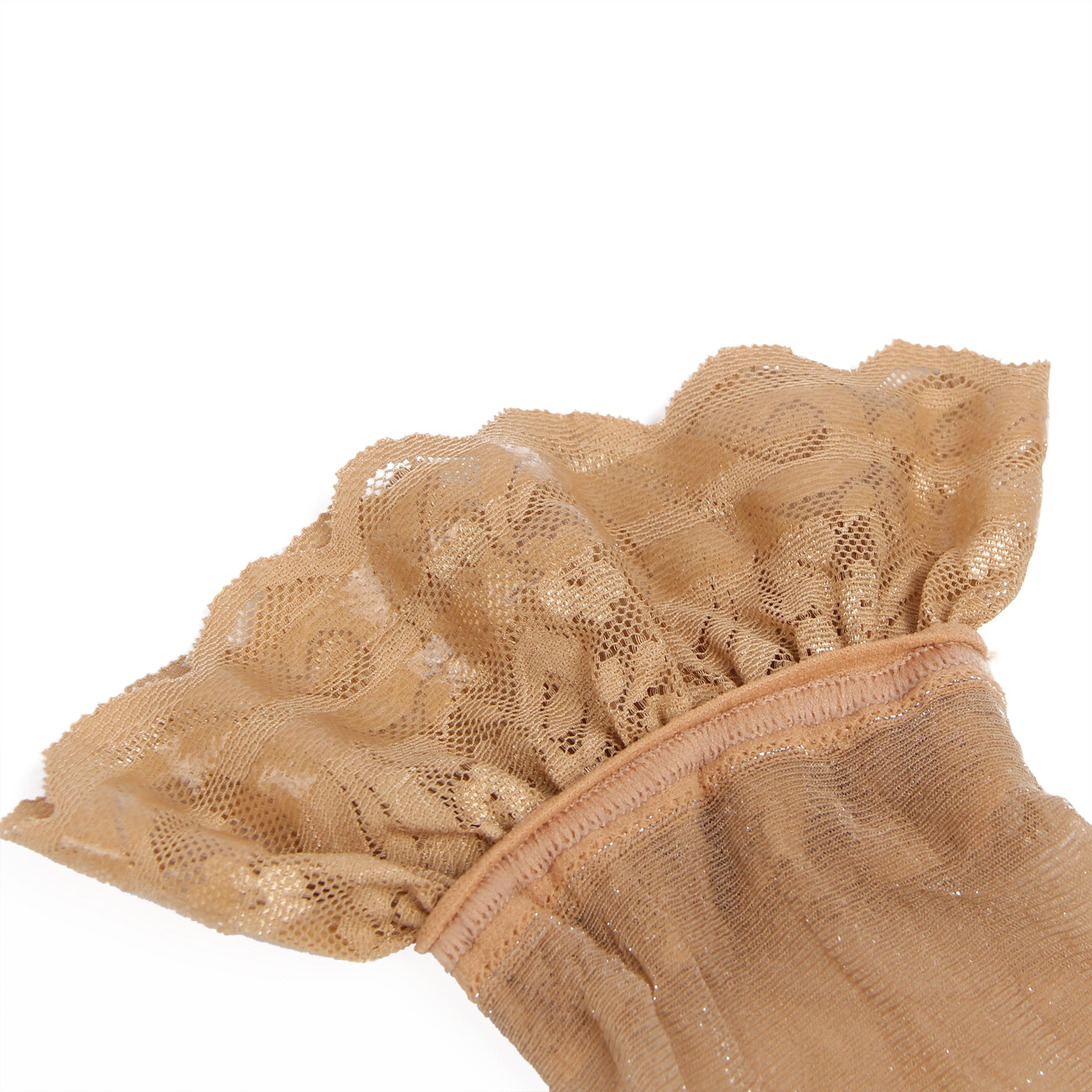 Nude Sexy Lace Pearlescent Stockings With Silicone Straps