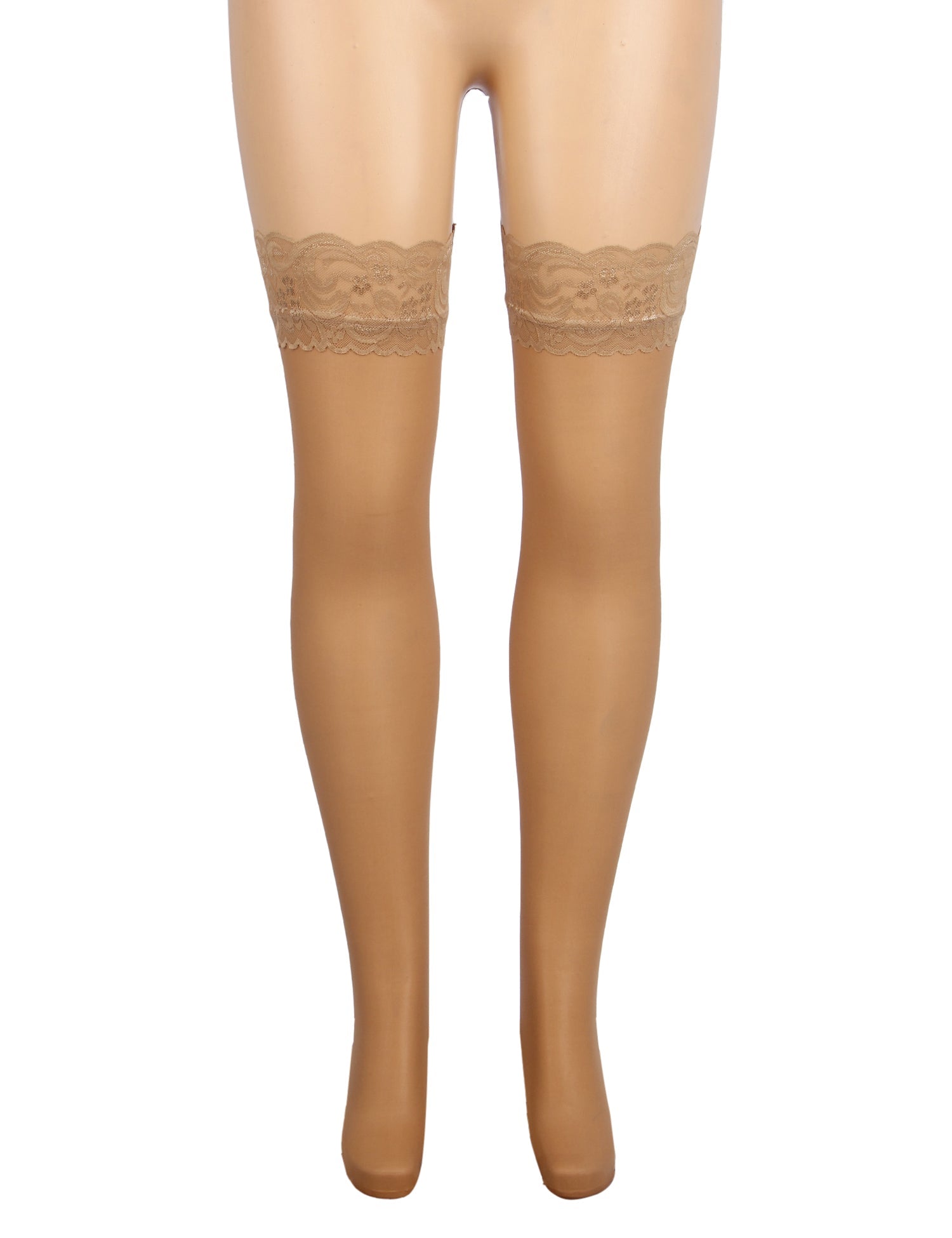 Nude Sexy Lace Vertical Line Stockings With Silicone