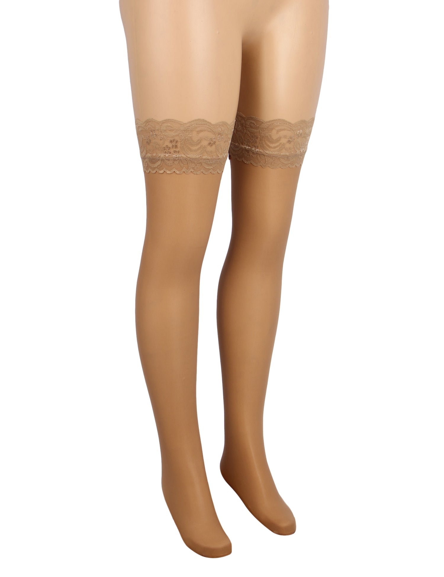 Nude Sexy Lace Vertical Line Stockings With Silicone