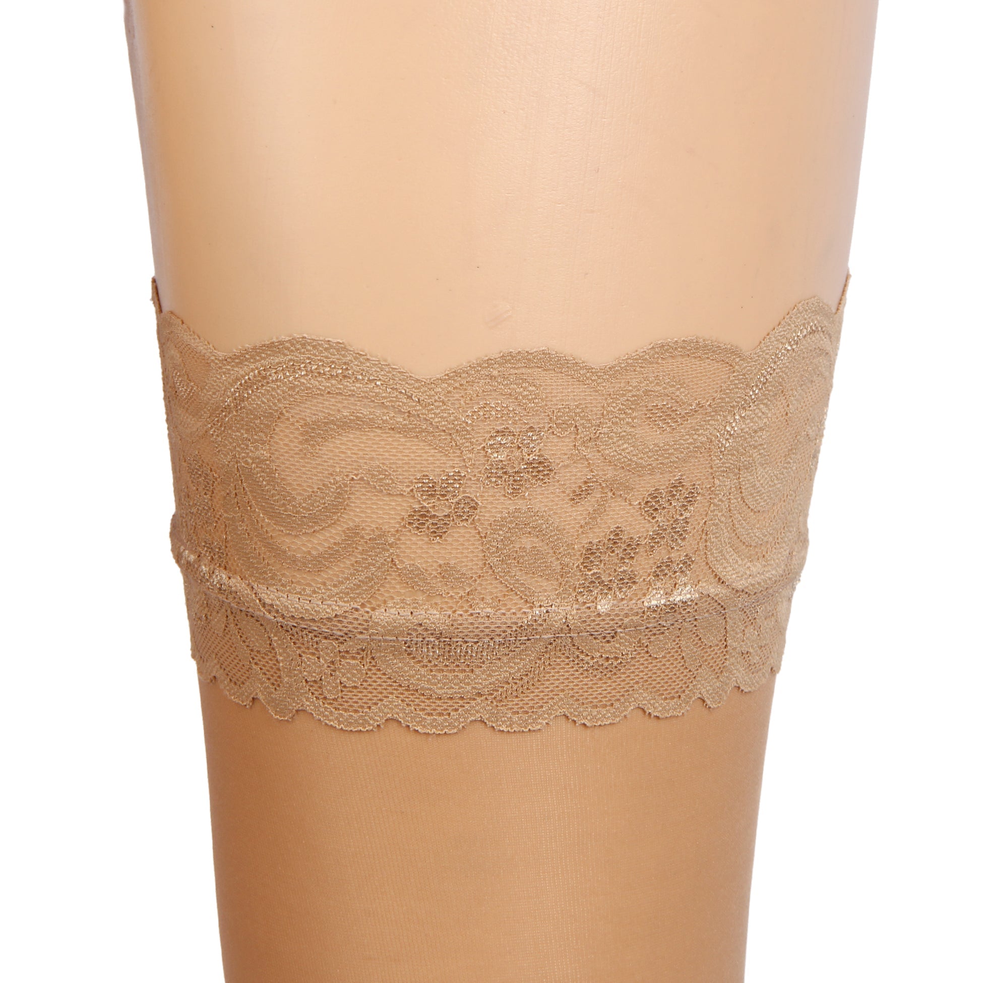 Nude Sexy Lace Vertical Line Stockings With Silicone