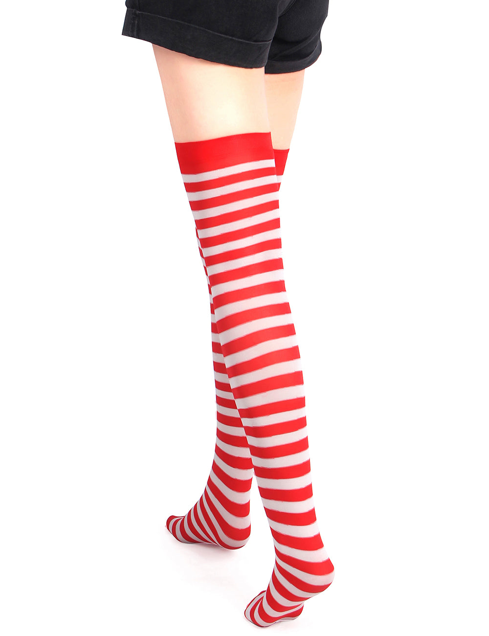 Christmas Red Striped Mesh Stockings