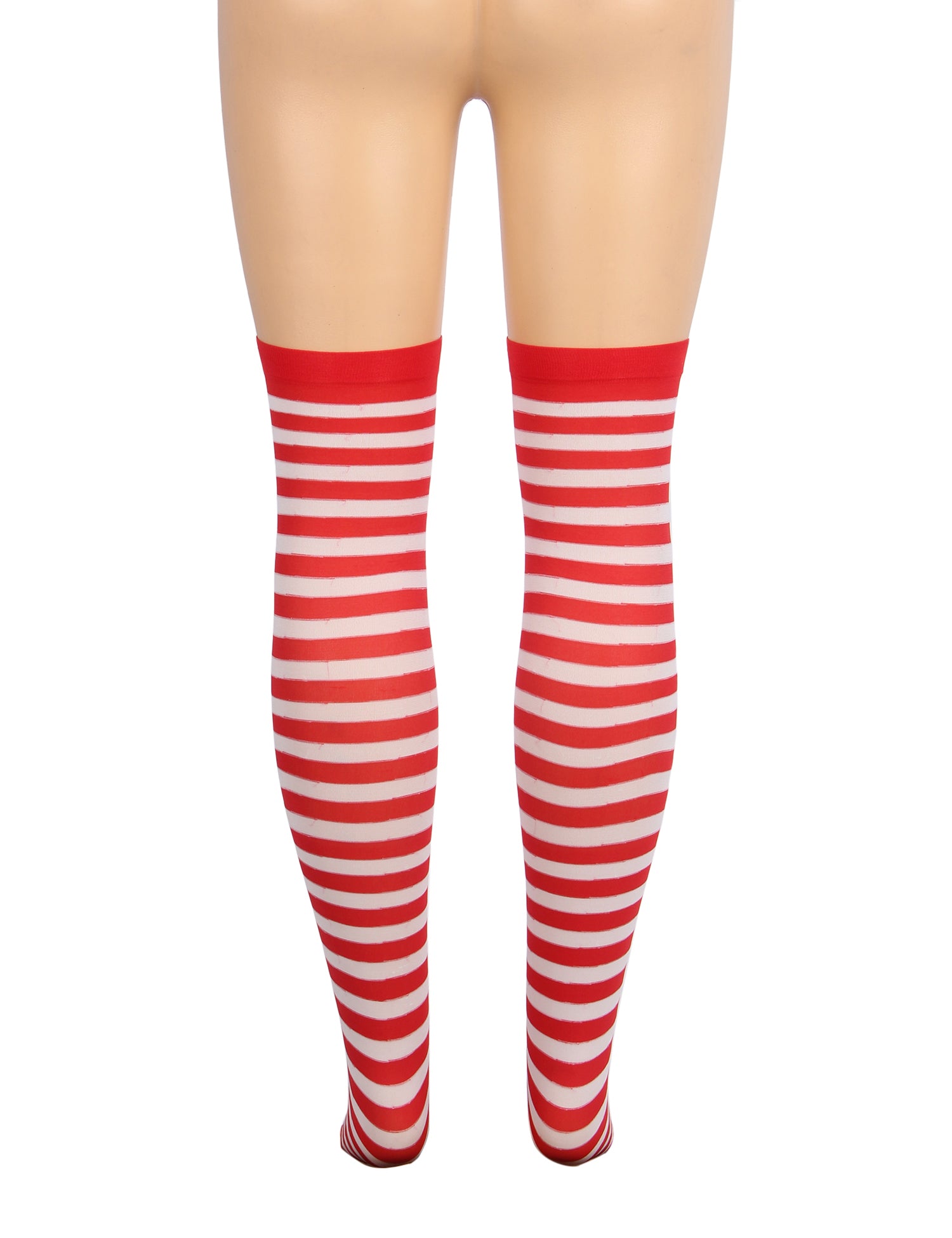 Christmas Red Striped Mesh Stockings