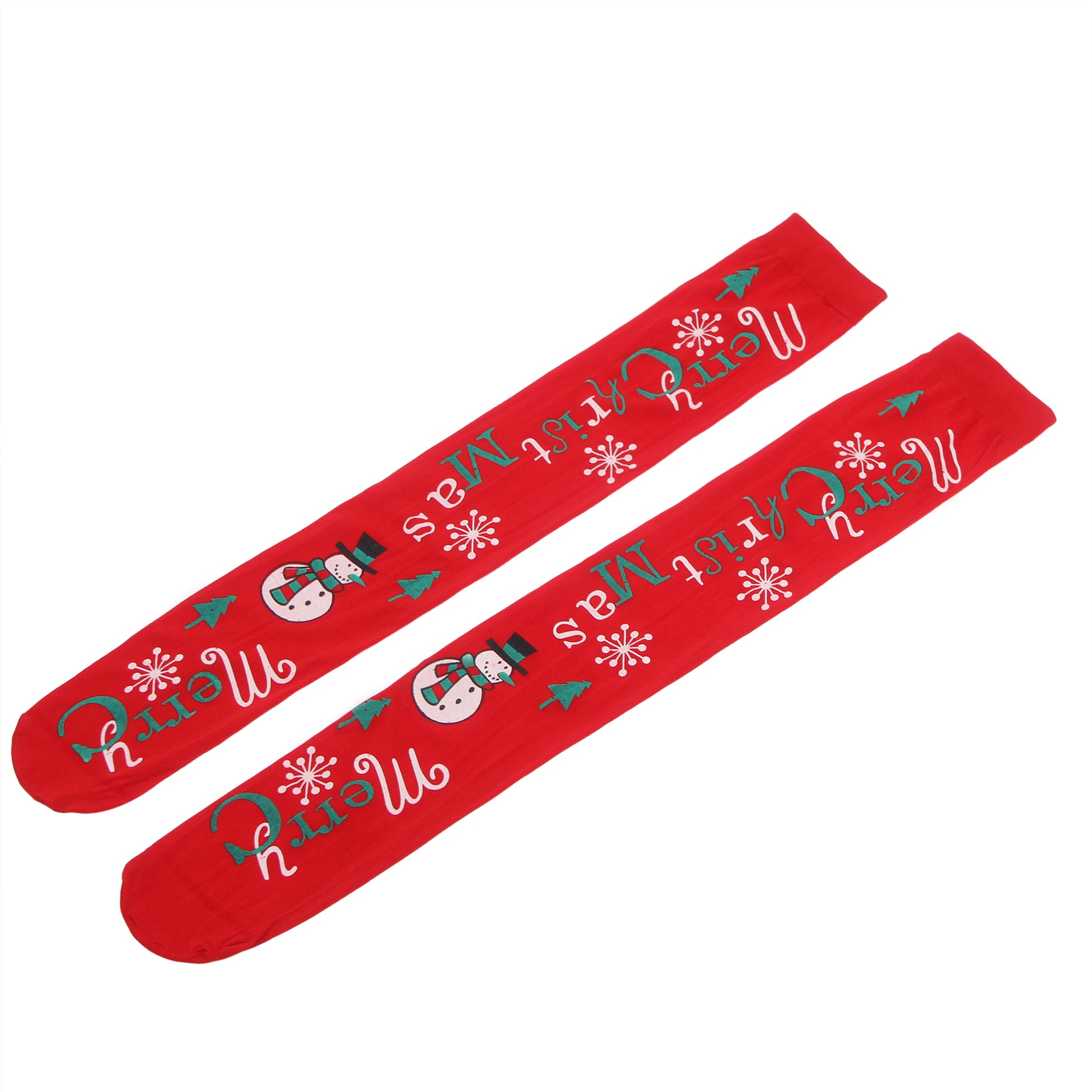 Red Christmas Print Mesh stockings