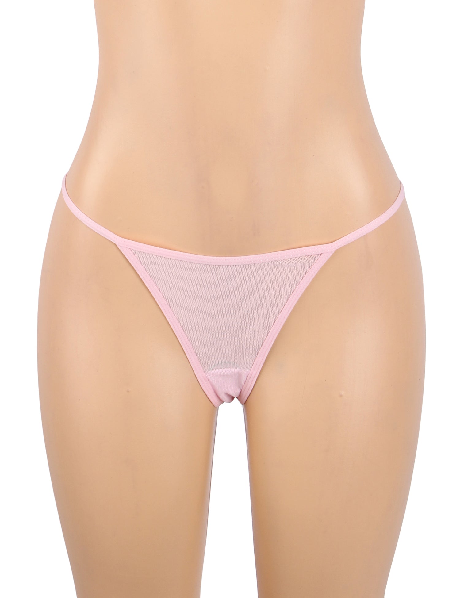 Pink Sexy See Through Mesh Butterfly Backless Long Lingerie Dress