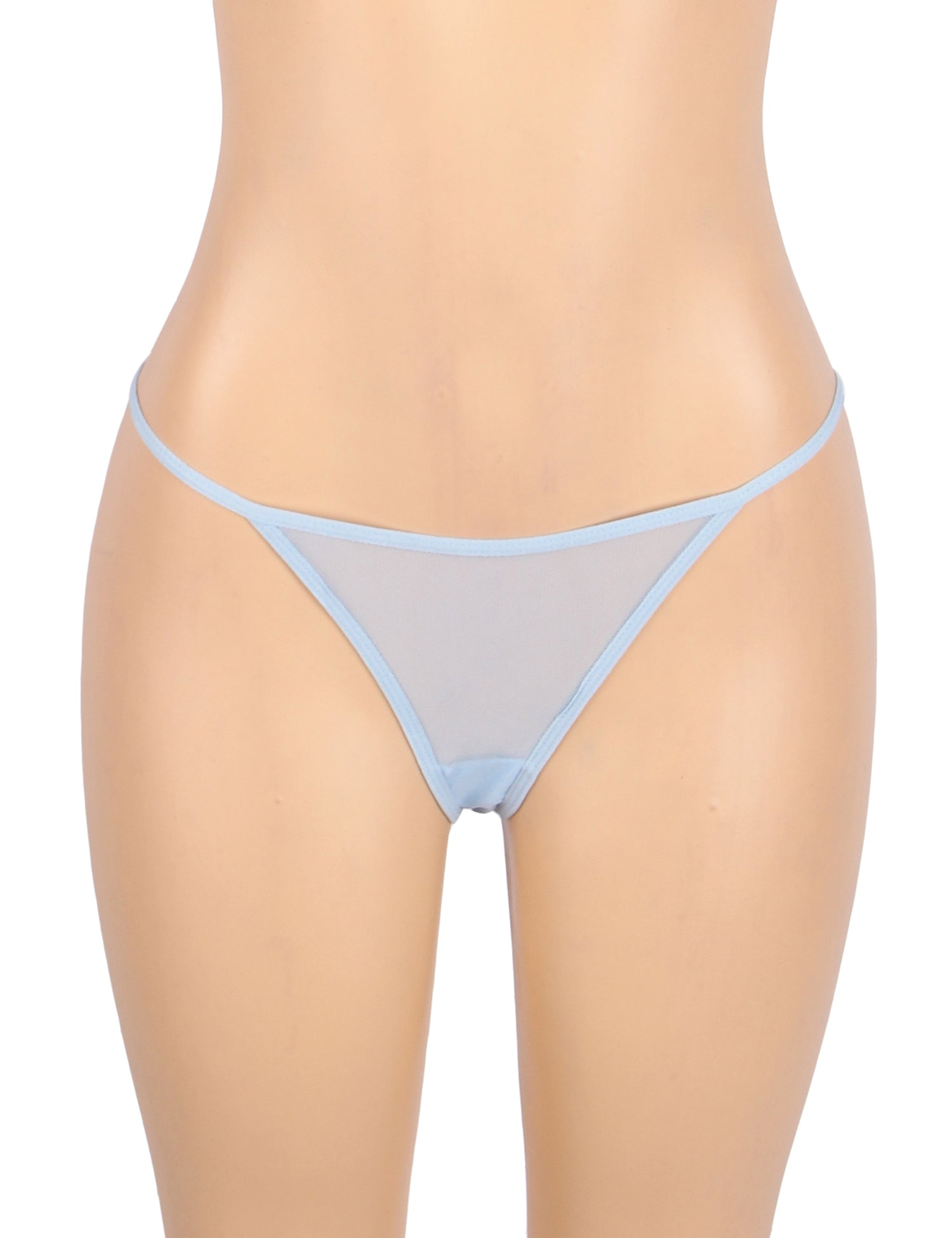 Blue Sexy See Through Mesh Butterfly Backless Long Lingerie Dress