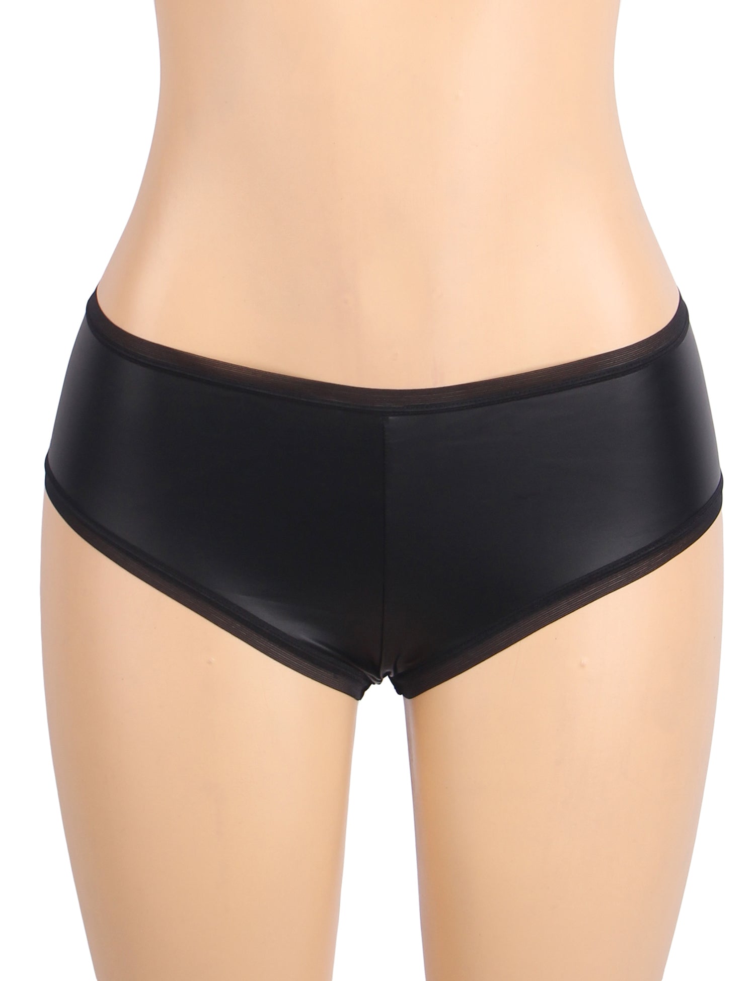 Black Sexy PU Leather Women Underwear