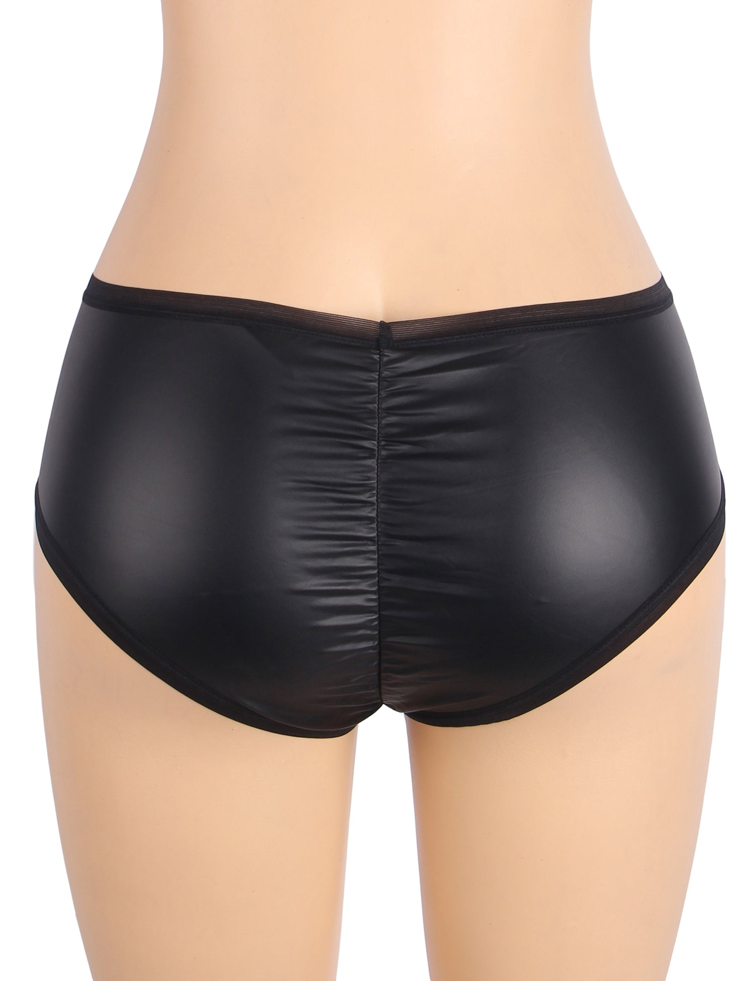 Black Sexy PU Leather Women Underwear