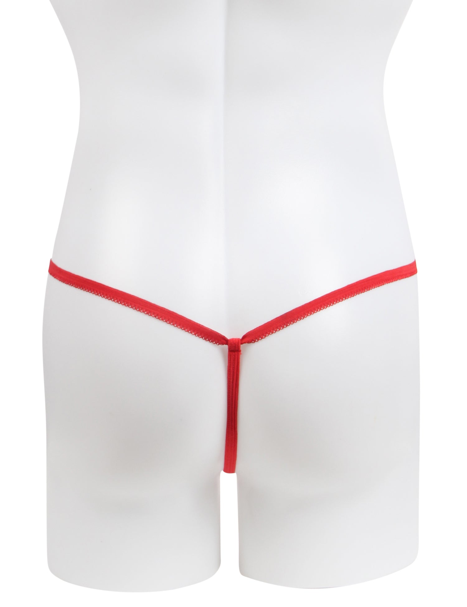 Red Sexy Velvet White Feather Christmas Men Thong Underwear