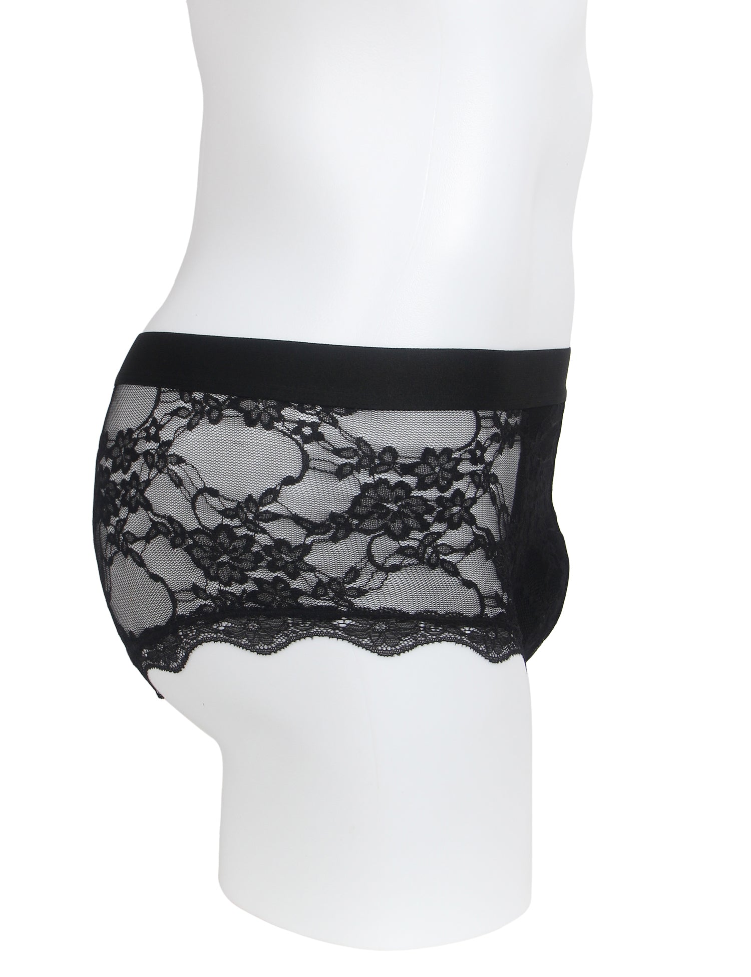 Black Sexy Lace See Through Men Underwear