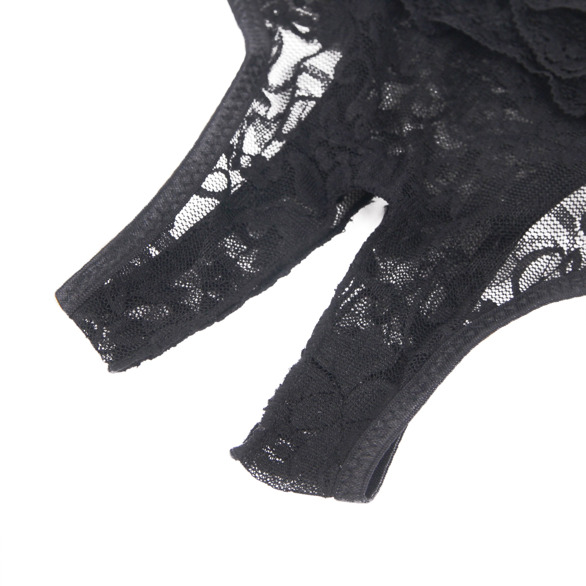 Black Sexy Lace Crotchless Panty