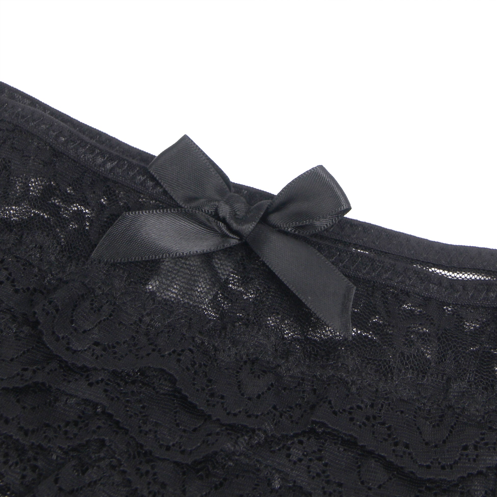 Black Sexy Lace Crotchless Panty