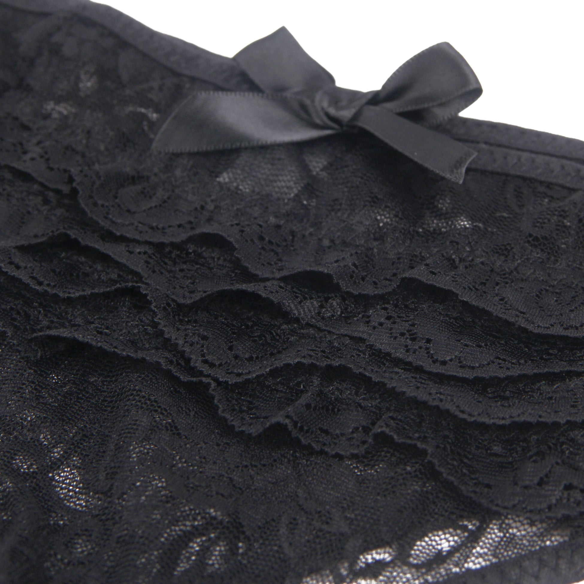 Black Sexy Lace Crotchless Panty